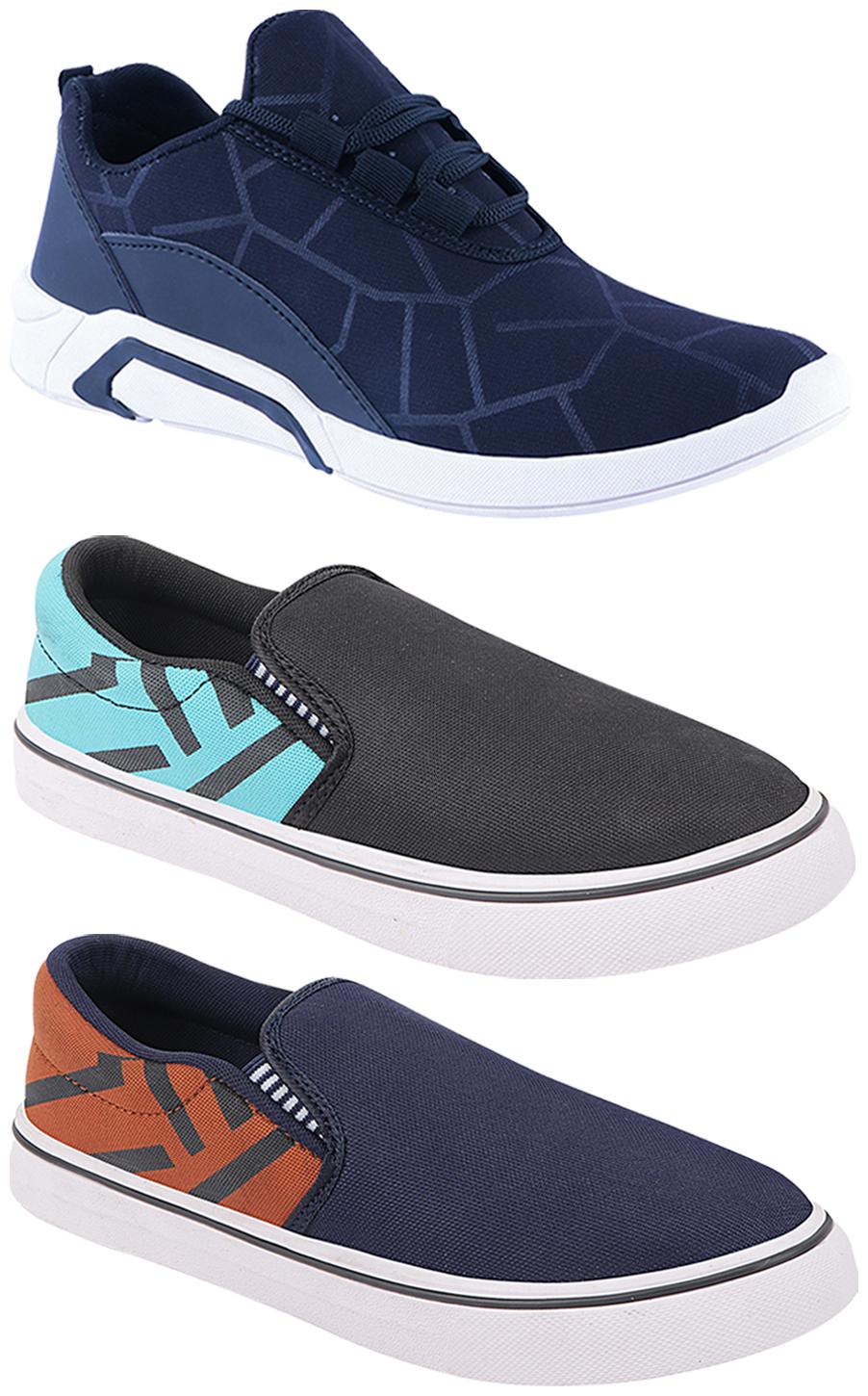 

Birde Men Multi-Color Casual Shoes - BRD-300-BLU-308-SGRN-308-TAN