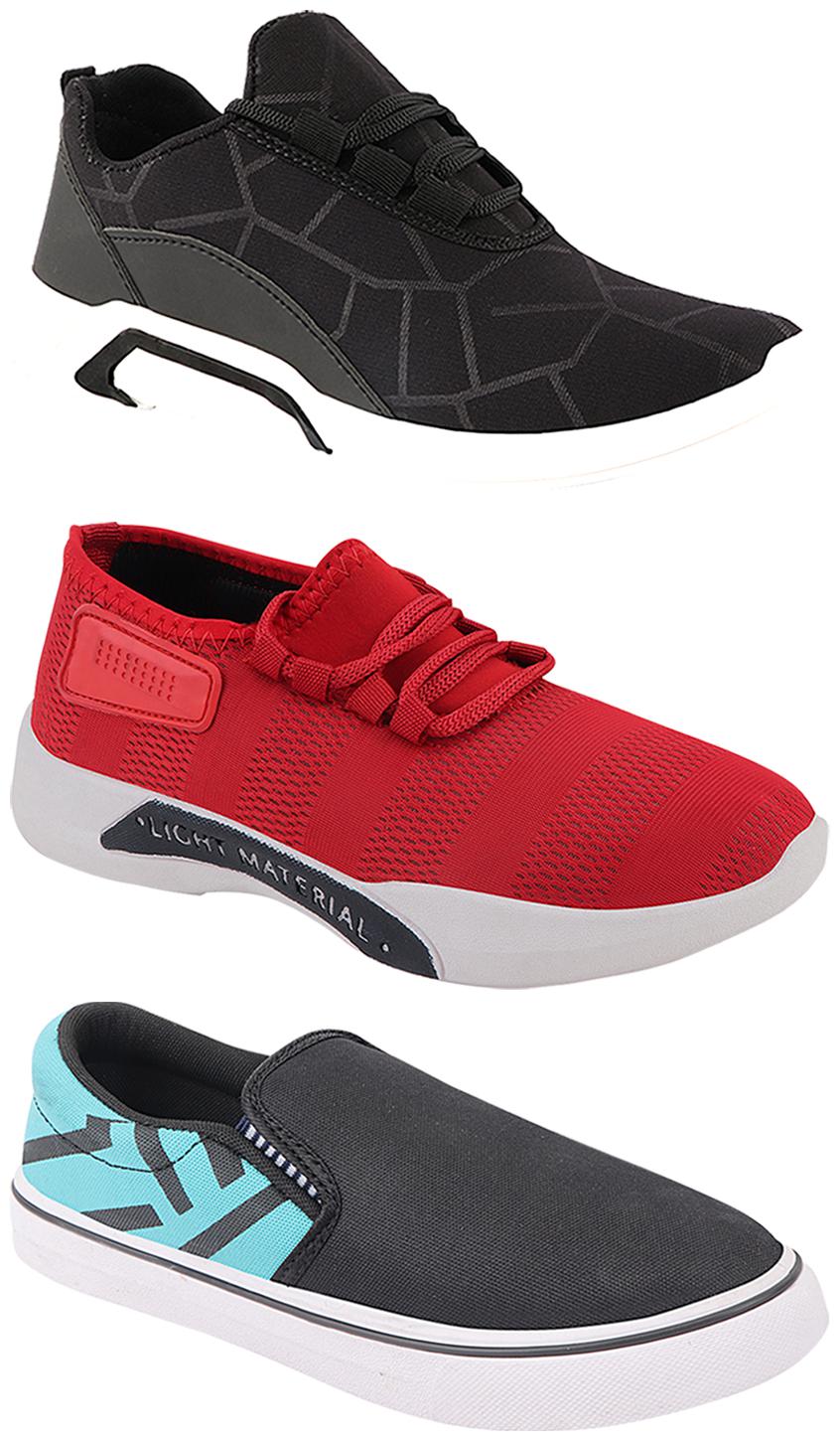 

Birde Men Multi-Color Casual Shoes - BRD-300-BLK-301-RD-308-SGRN