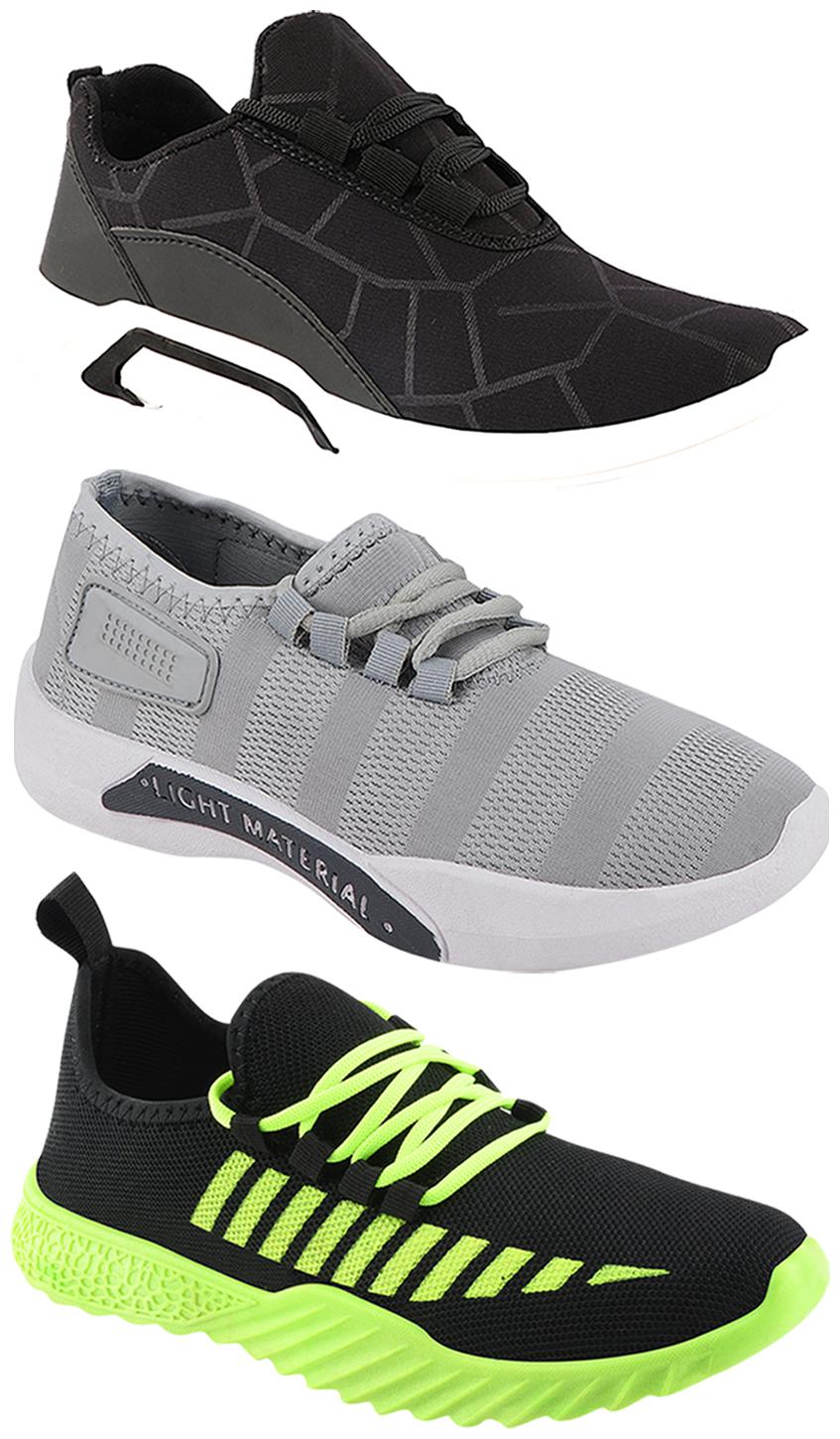 

Birde Men Multi-Color Casual Shoes - BRD-300-BLK-301-GRY-361