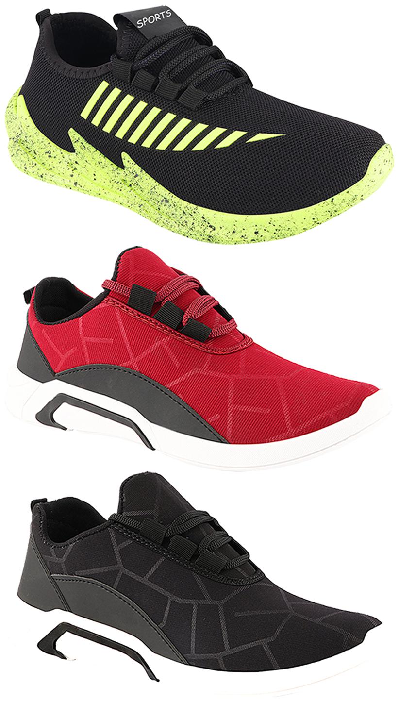 

Birde Men Multi-Color Casual Shoes - CASUAL SPORTS SNEAKERS RUNNNING SHOES - BRD-300-BLK-300-CHRY-324-PGRN