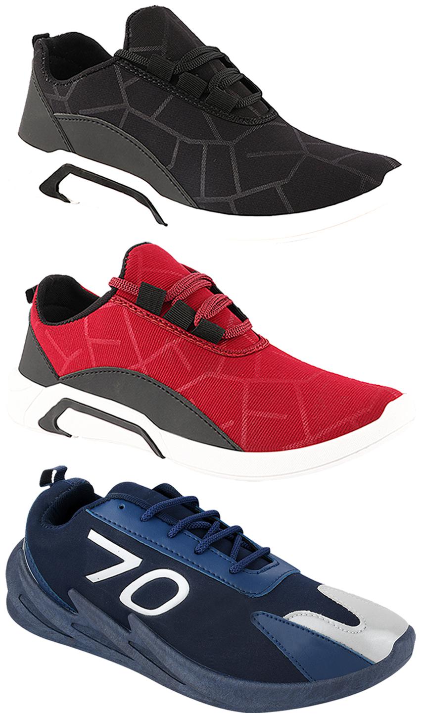 

Birde Men Multi-Color Casual Shoes - CASUAL SPORTS SNEAKERS RUNNNING SHOES - BRD-300-BLK-300-CHRY-351