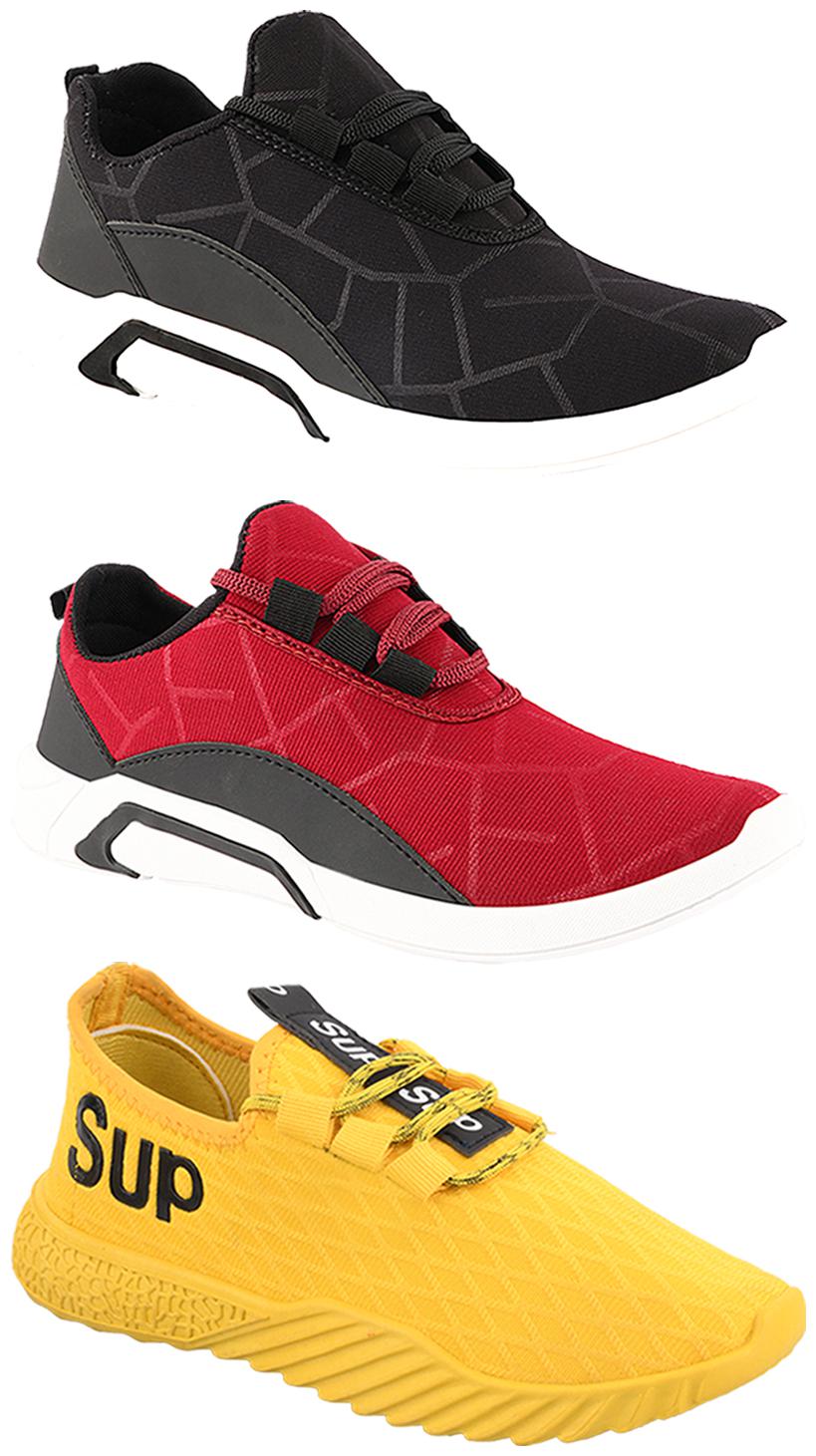 

Birde Men Multi-Color Casual Shoes - CASUAL SPORTS SNEAKERS RUNNNING SHOES - BRD-300-BLK-300-CHRY-383