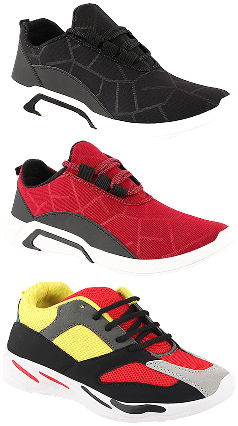 

Birde Men Multi-Color Casual Shoes - CASUAL SPORTS SNEAKERS RUNNNING SHOES - BRD-300-BLK-300-CHRY-333