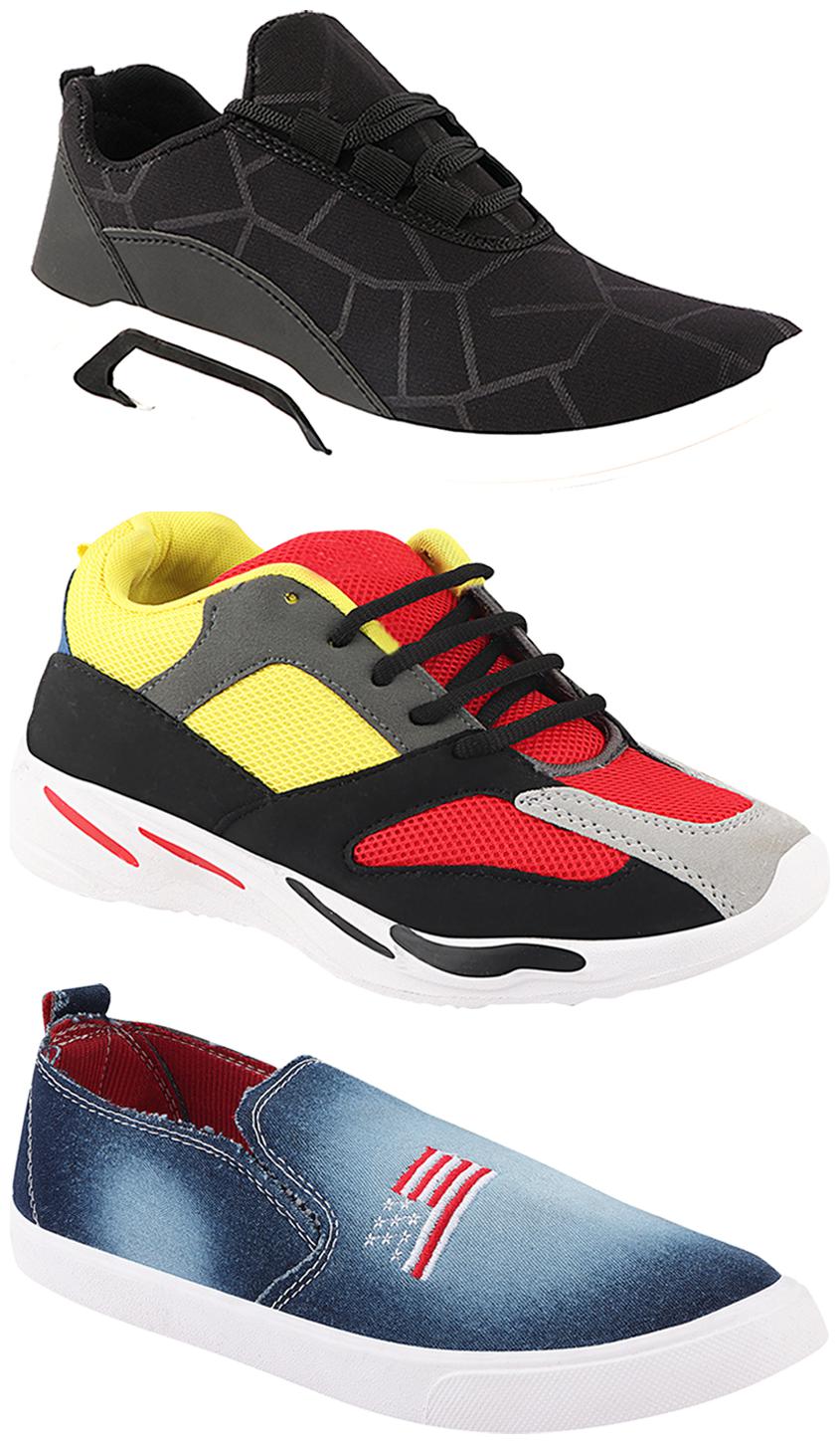 

Birde Men Multi-Color Casual Shoes - CASUAL SPORTS SNEAKERS RUNNNING SHOES - BRD-300-BLK-1220-333