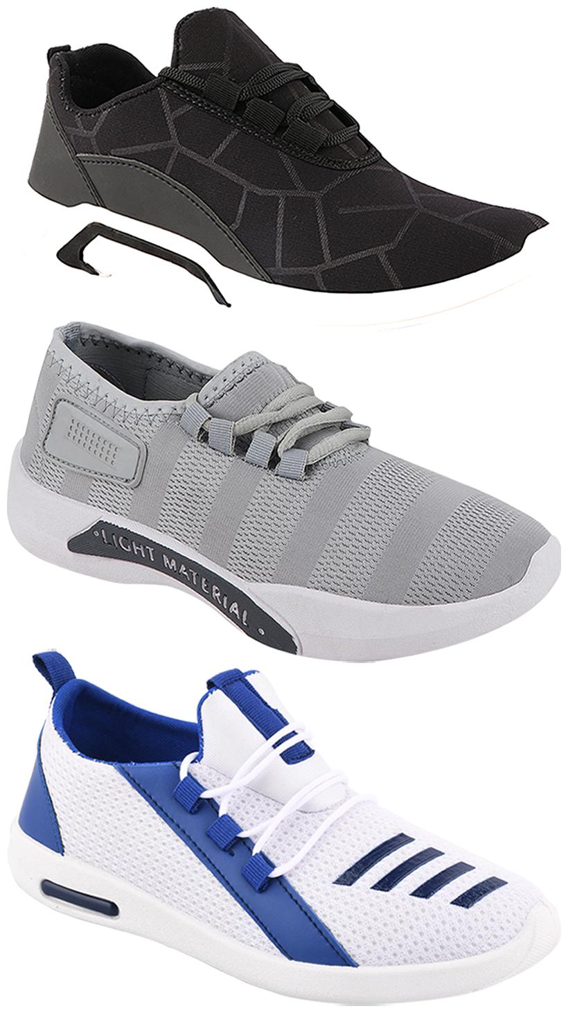 

Birde Men Multi-Color Casual Shoes - BRD-300-BLK-301-GRY-375