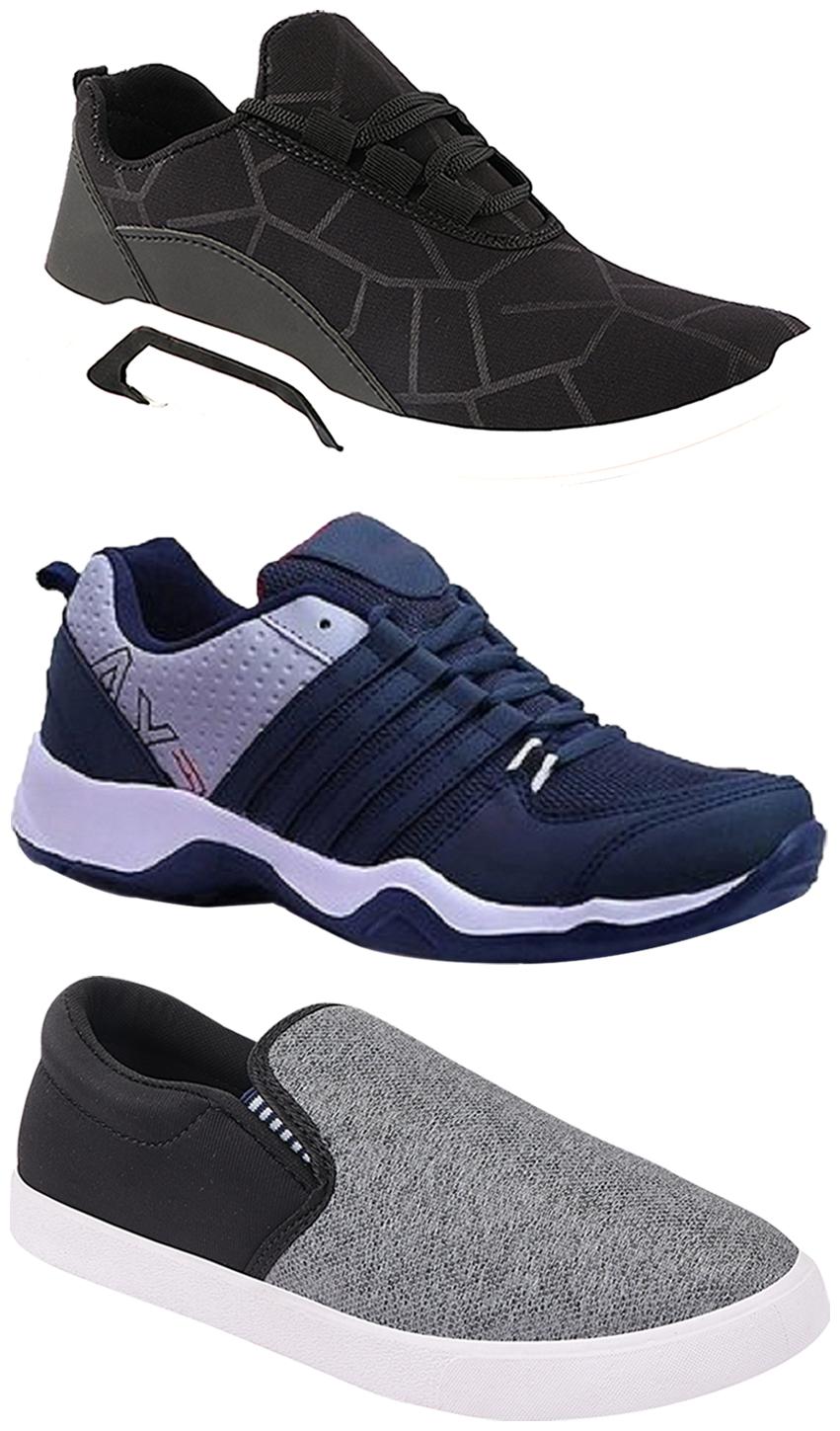 

Birde Men Multi-Color Casual Shoes - BRD-300-BLK-310-SLVR AX-1