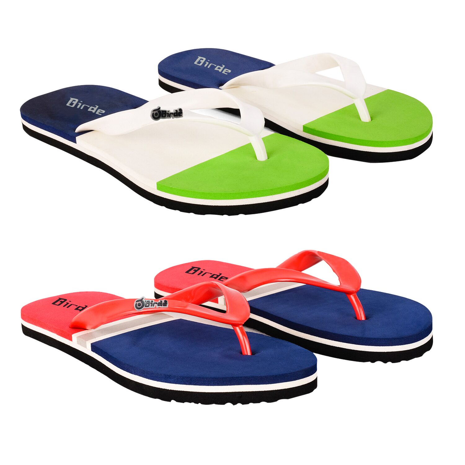 

Birde Men Red White Flip-Flops - 2 Pair
