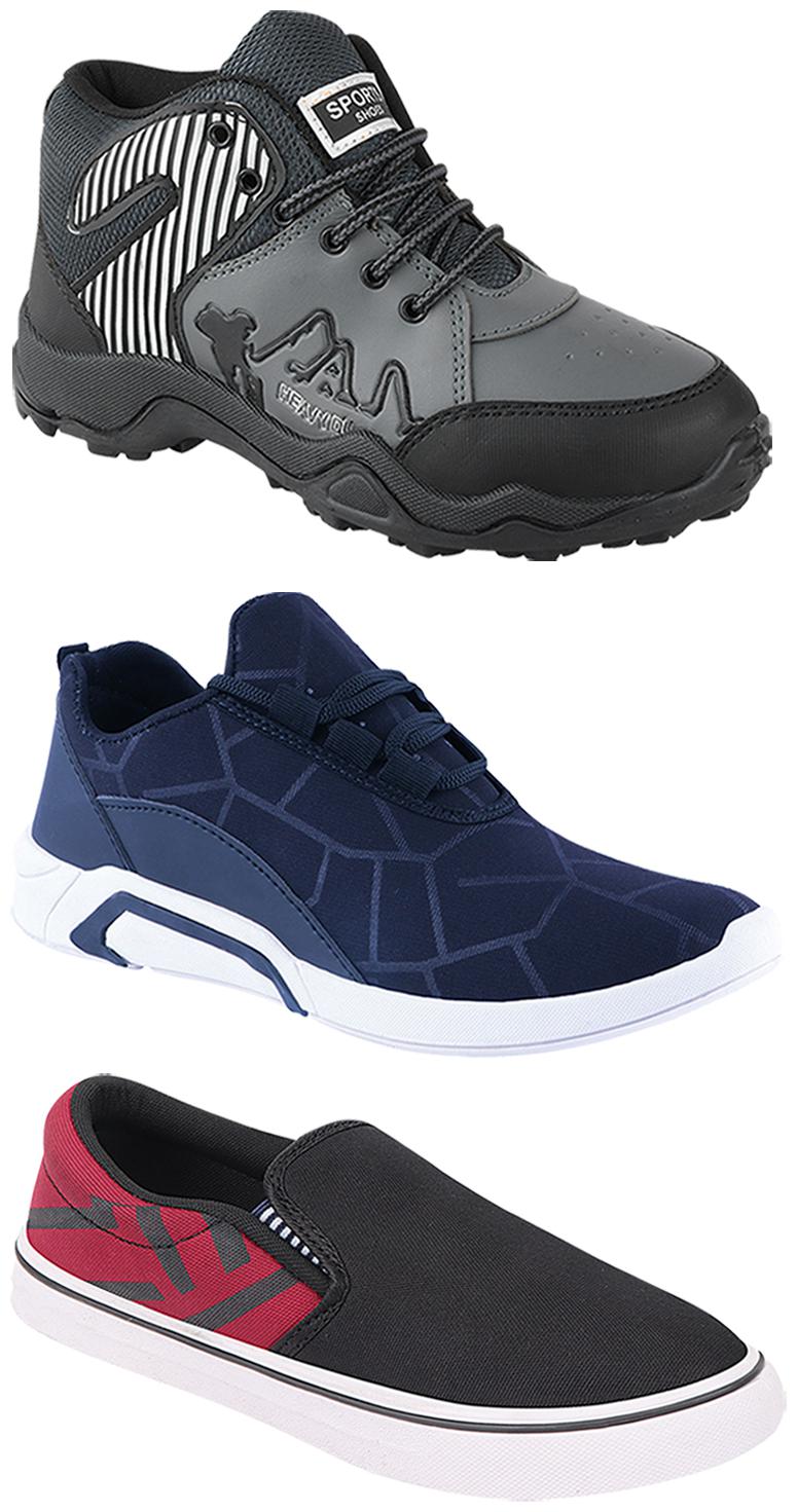 

Birde Men Multi-Color Casual Shoes - BRD-300-BLU-308-MRN-367