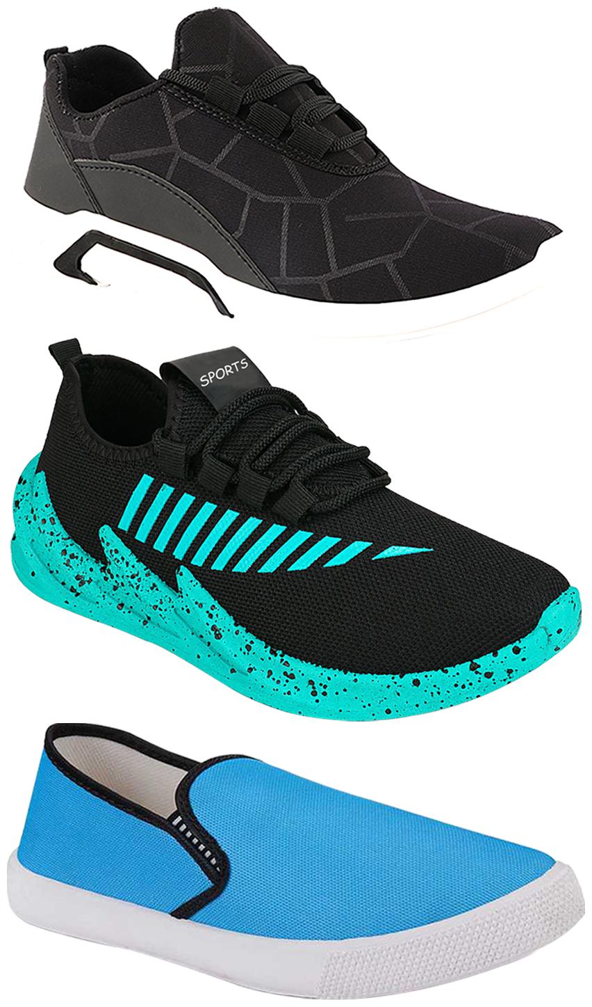 

Birde Men Multi-Color Casual Shoes - BRD-300-BLK-309-SKY-324-SGRN