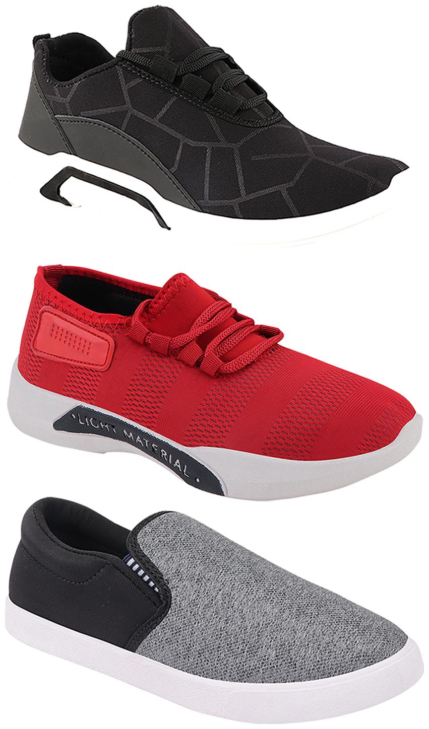 

Birde Men Multi-Color Casual Shoes - BRD-300-BLK-301-RD-310-SLVR