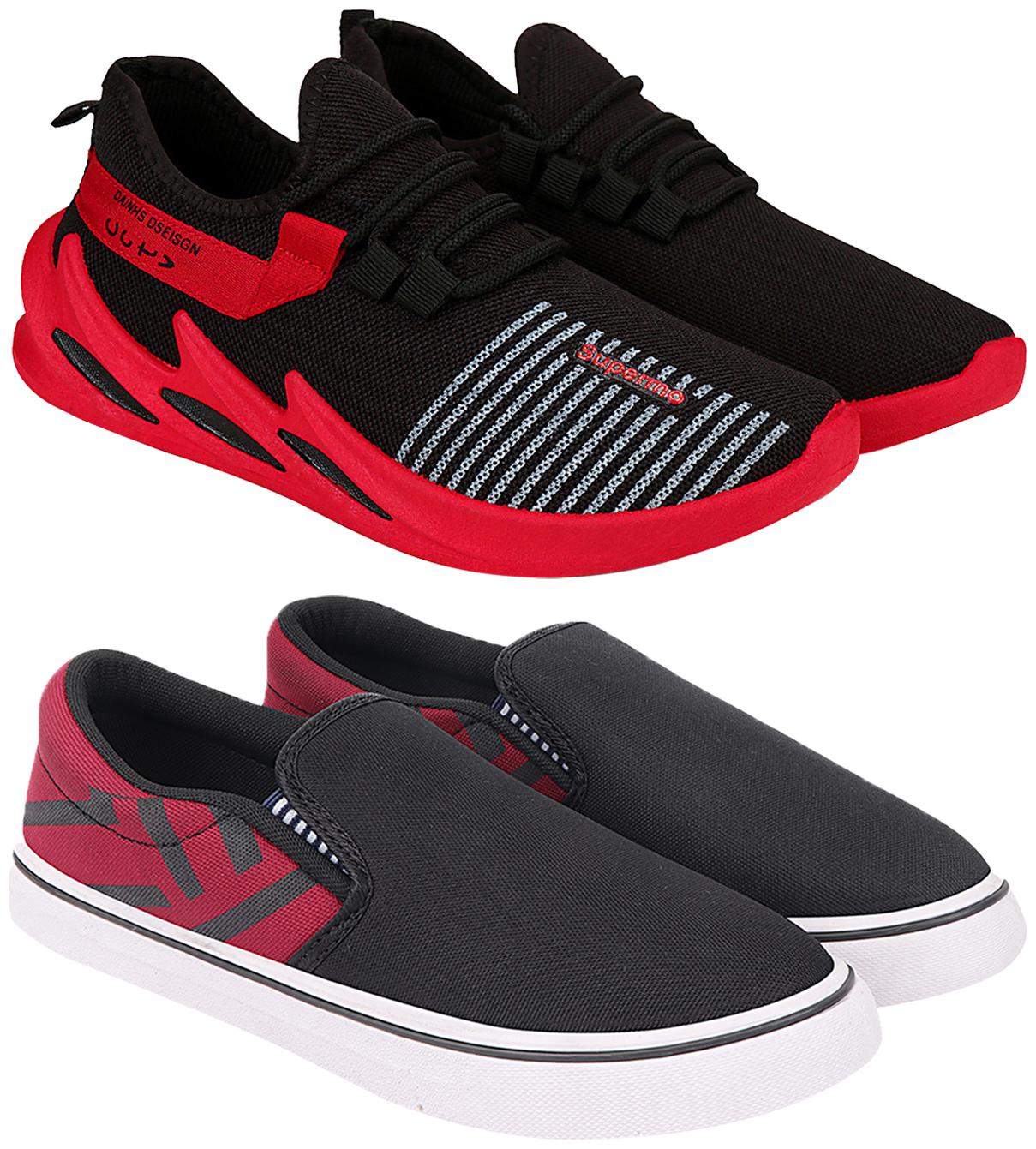 

Birde Multicolor Mesh Casual Shoes For Men (Pack of 2)