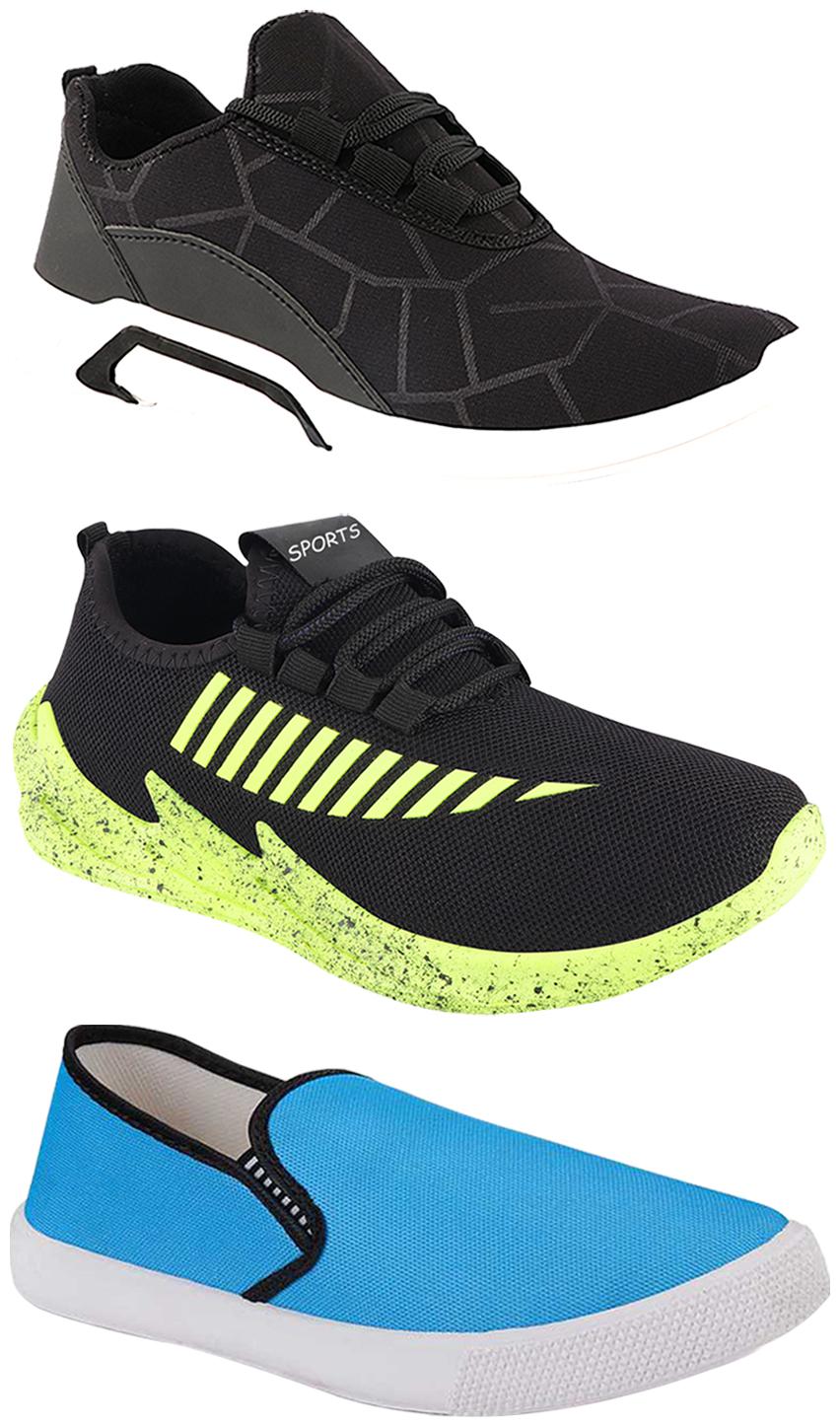 

Birde Men Multi-Color Casual Shoes - CASUAL SPORTS SNEAKERS RUNNNING SHOES - BRD-300-BLK-309-SKY-324-PGRN