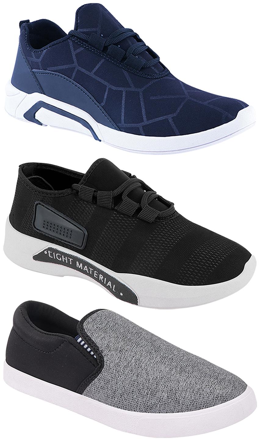 

Birde Men Multi-Color Casual Shoes - BRD-300-BLU-301-BLK-310-SLVR