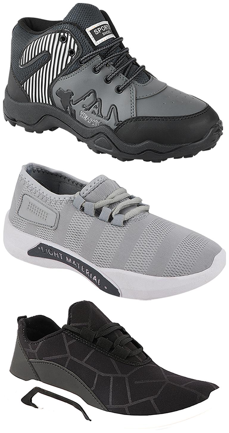 

Birde Men Multi-Color Casual Shoes - BRD-300-BLK-301-GRY-367