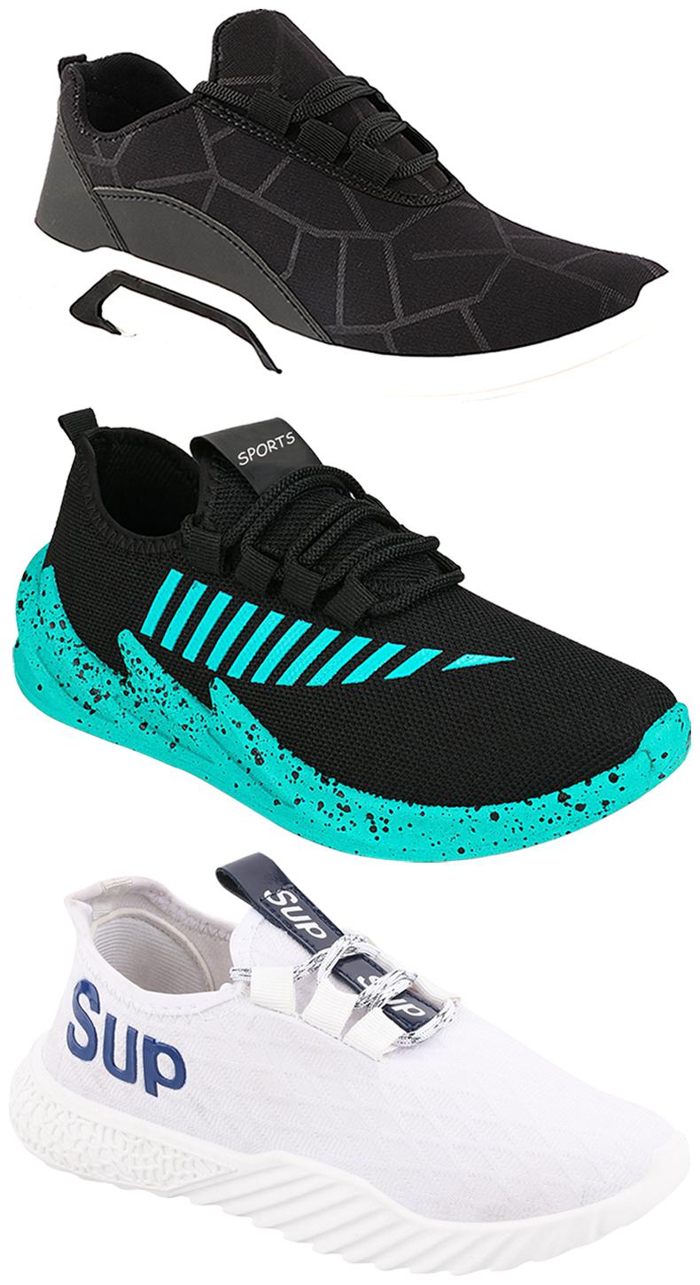 

Birde Men Multi-Color Casual Shoes - CASUAL SPORTS SNEAKERS RUNNNING SHOES - BRD-300-BLK-324-SGRN-385