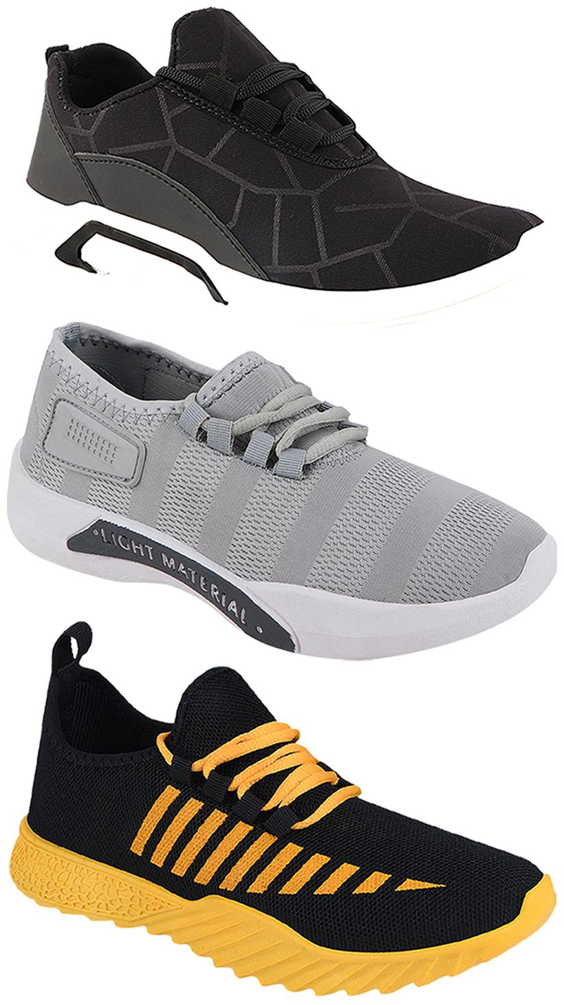 

Birde Men Multi-Color Casual Shoes - BRD-300-BLK-301-GRY-360