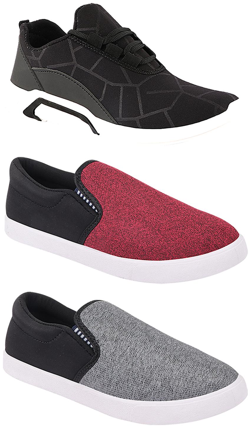 

Birde Men Multi-Color Casual Shoes - BRD-300-BLK-310-BLK-310-SLVR