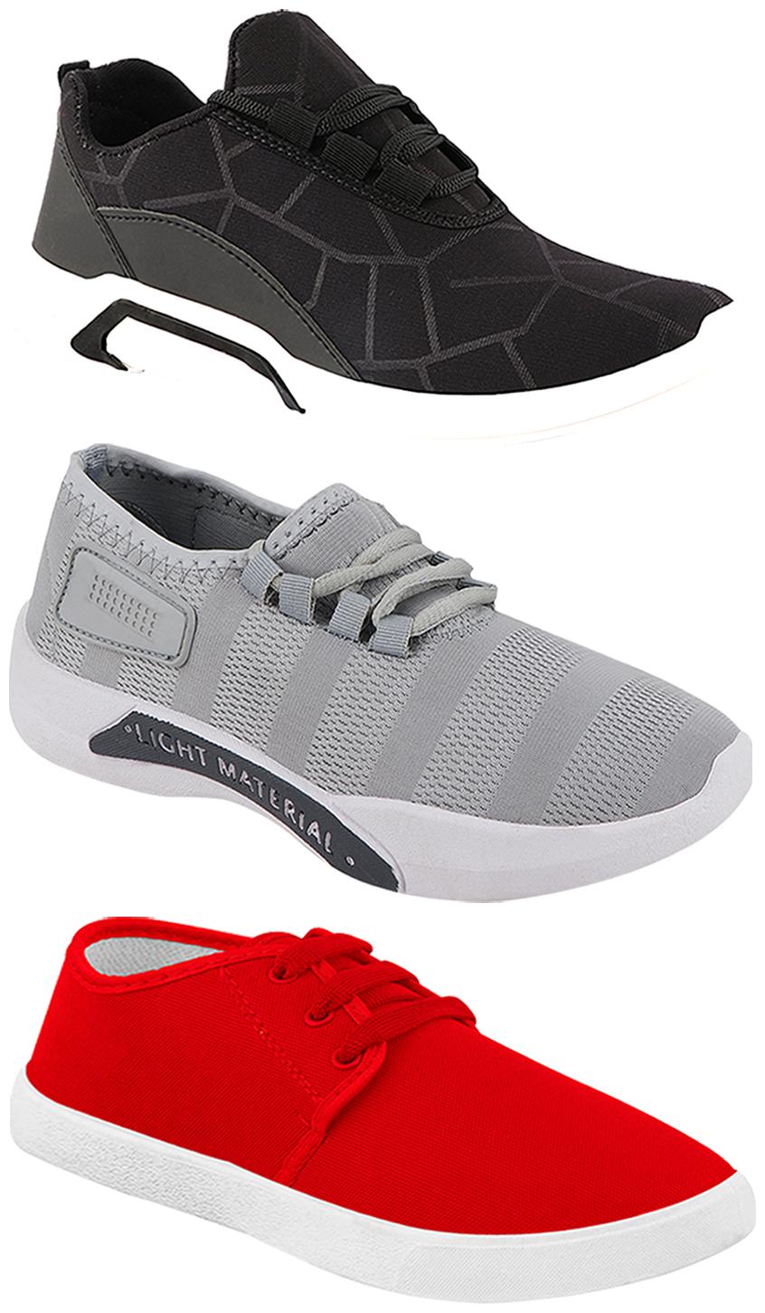 

Birde Men Multi-Color Casual Shoes - BRD-300-BLK-301-GRY-1077