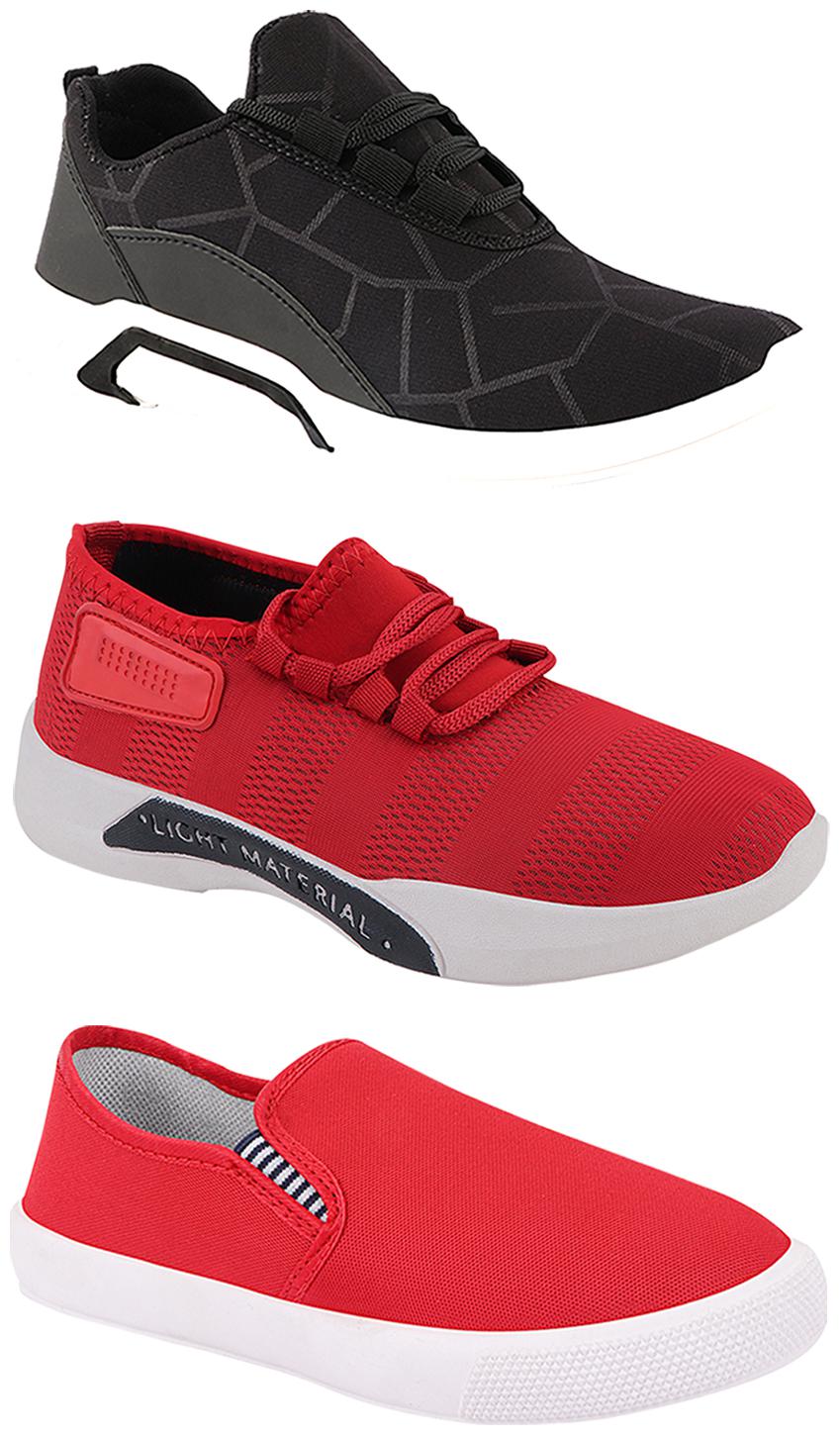 

Birde Men Multi-Color Casual Shoes - BRD-300-BLK-301-RD-309-RD