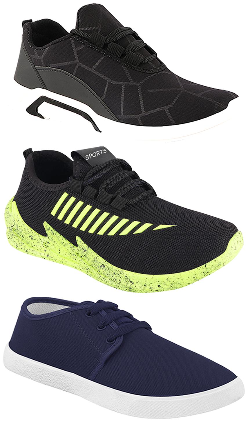 

Birde Men Multi-Color Casual Shoes - CASUAL SPORTS SNEAKERS RUNNNING SHOES - BRD-300-BLK-1078-324-PGRN