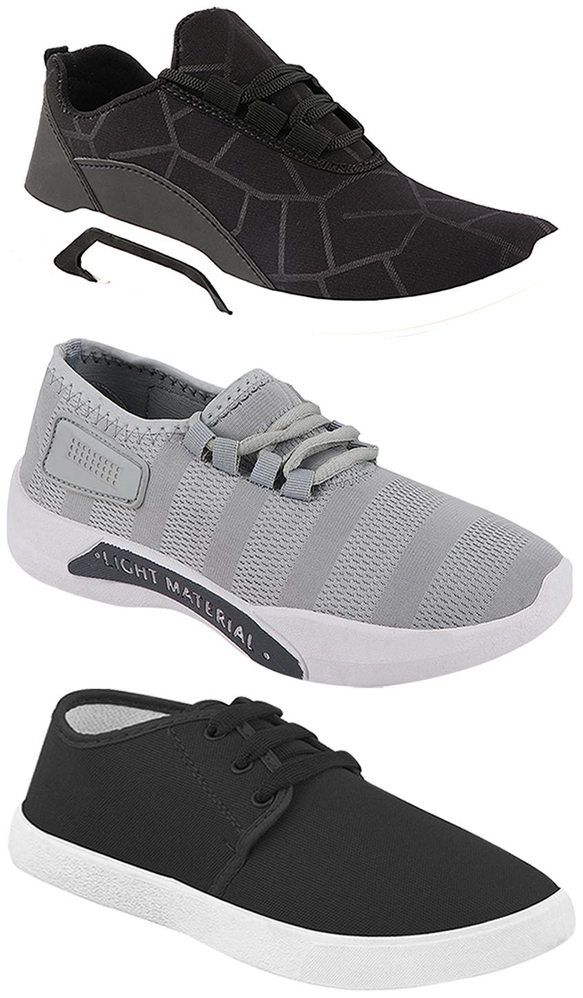 

Birde Men Multi-Color Casual Shoes - BRD-300-BLK-301-GRY-349