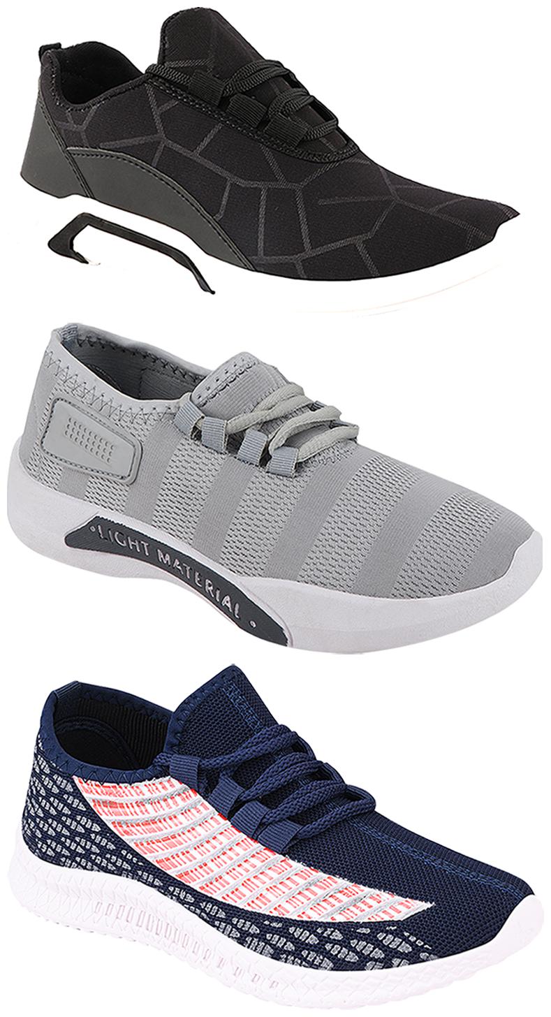 

Birde Men Multi-Color Casual Shoes - BRD-300-BLK-301-GRY-315
