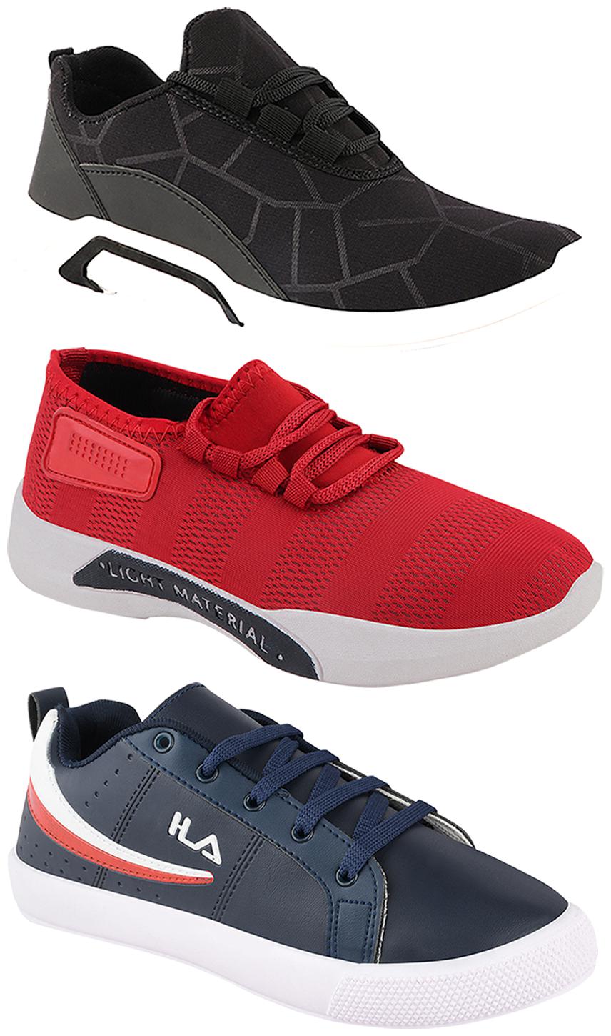 

Birde Men Multi-Color Casual Shoes - BRD-300-BLK-301-RD-365
