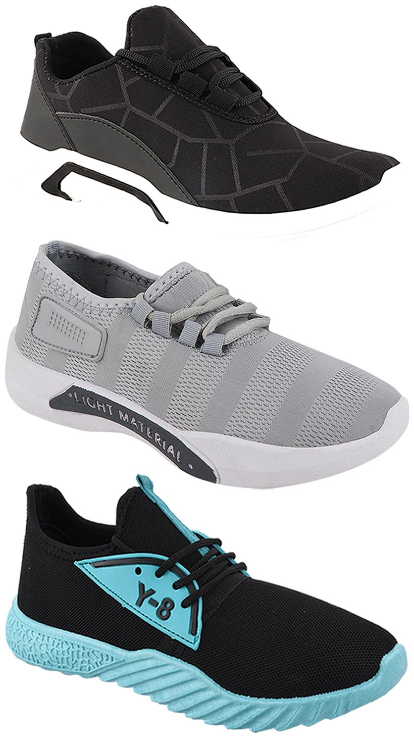 

Birde Men Multi-Color Casual Shoes - BRD-300-BLK-301-GRY-386