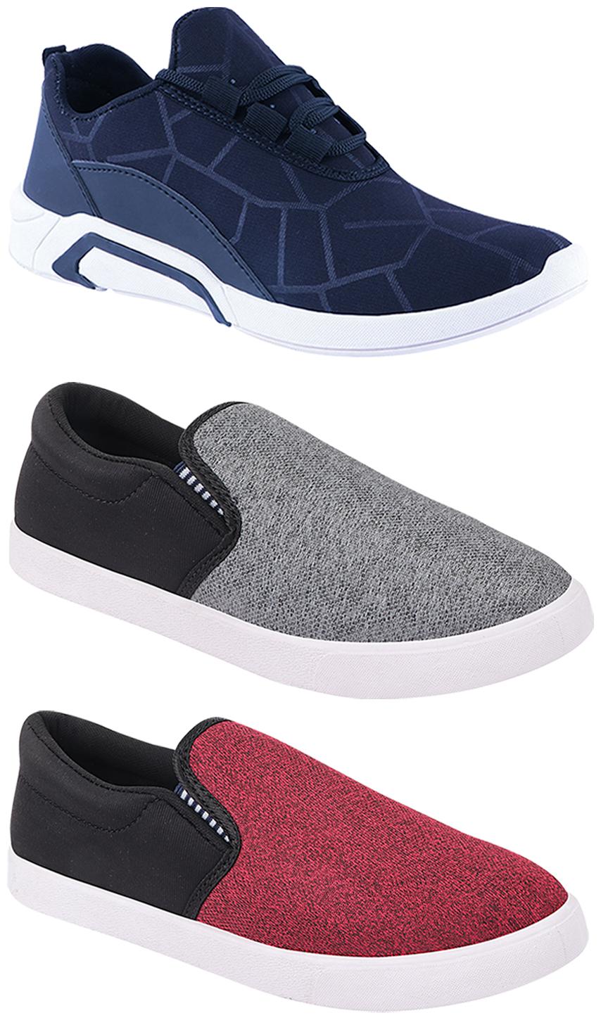 

Birde Men Multi-Color Casual Shoes - BRD-300-BLU-310-BLK-310-SLVR