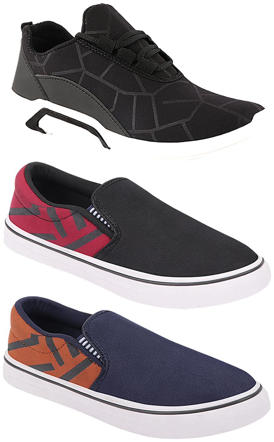 

Birde Men Multi-Color Casual Shoes - BRD-300-BLK-308-MRN-308-TAN