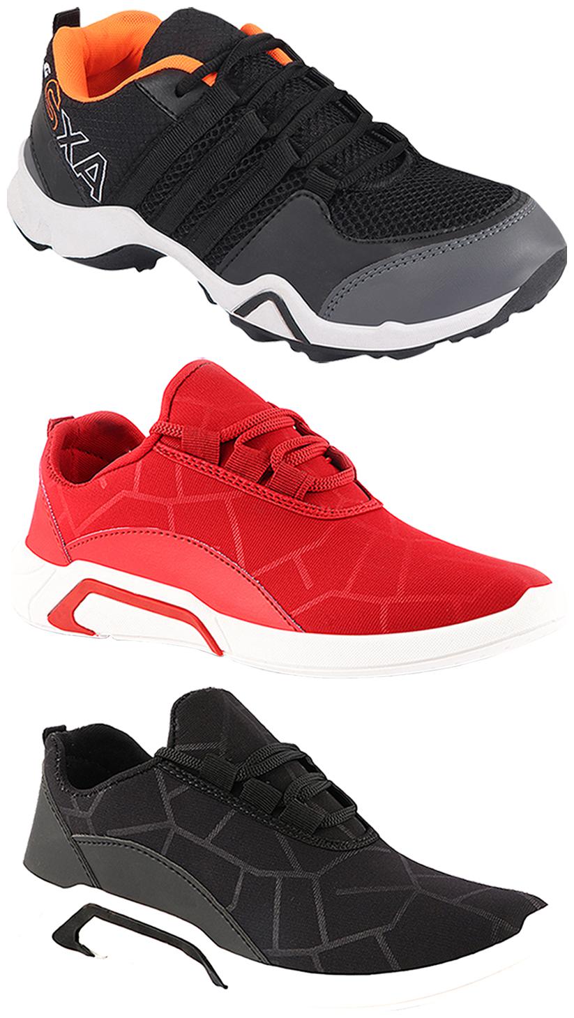 

Birde Men Multi-Color Casual Shoes - BRD-300-BLK-300-RED AX-3