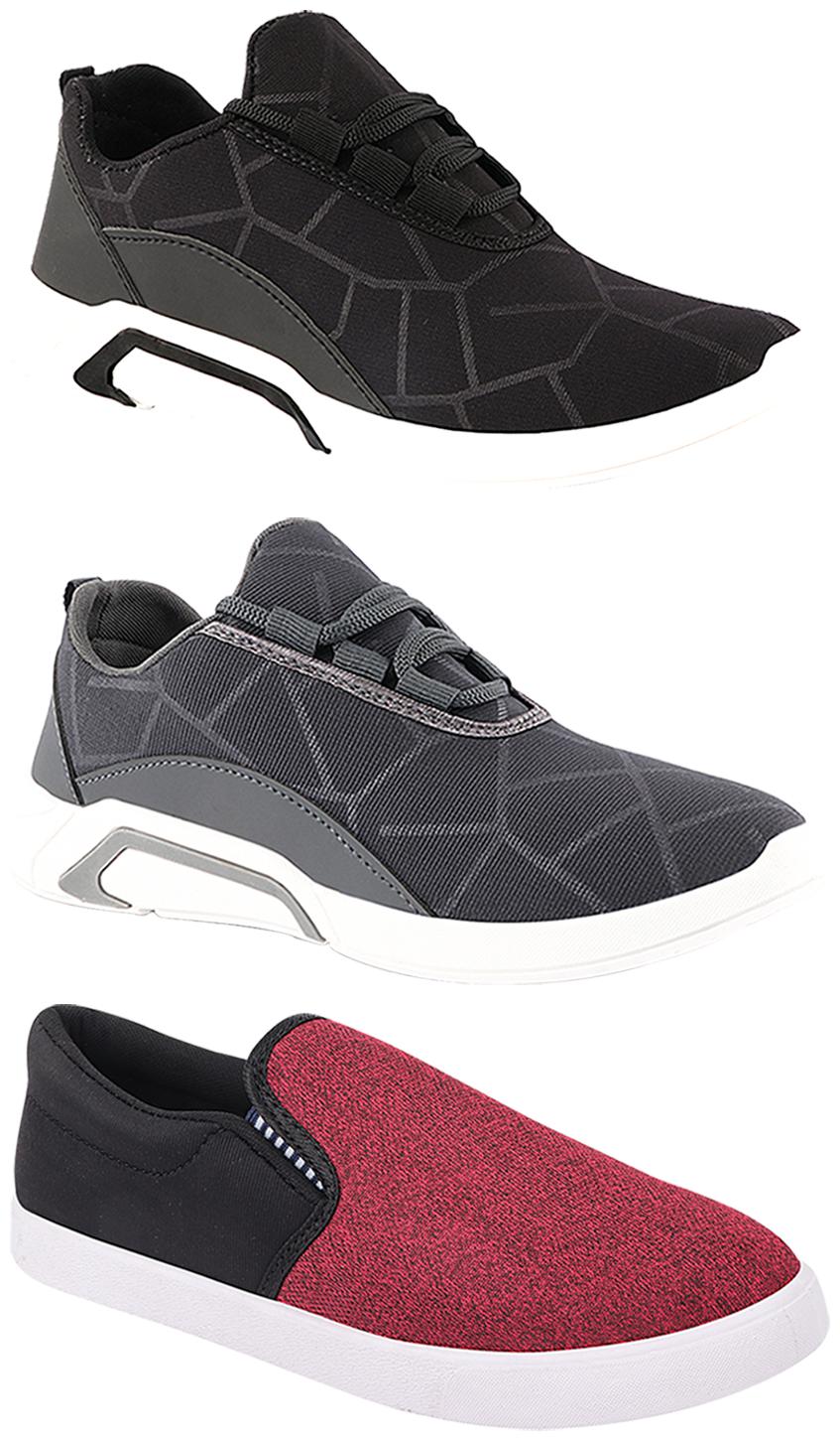 

Birde Men Multi-Color Casual Shoes - BRD-300-BLK-300-GRY-310-BLK
