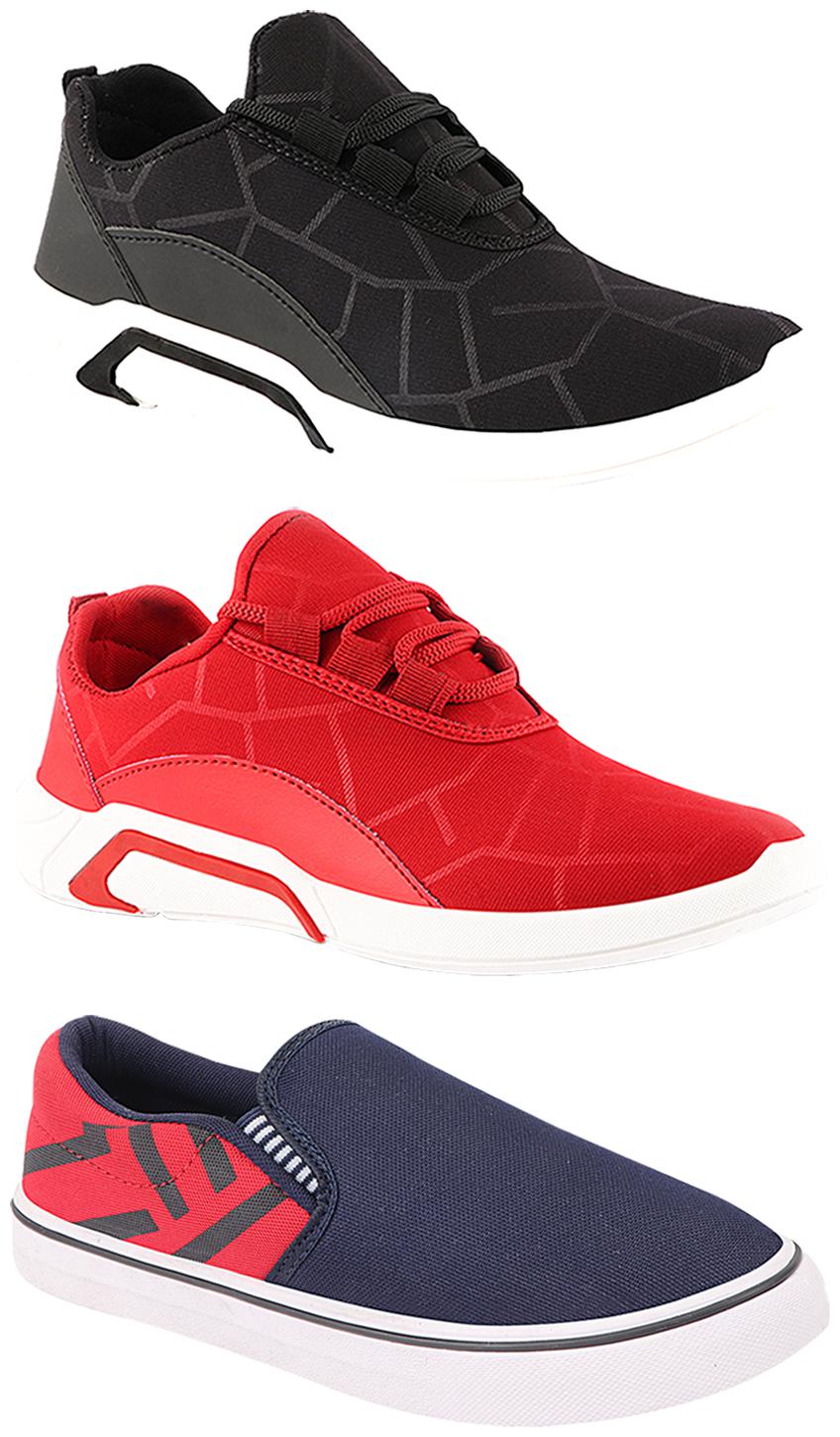 

Birde Men Multi-Color Casual Shoes - BRD-300-BLK-300-RED-308-RED