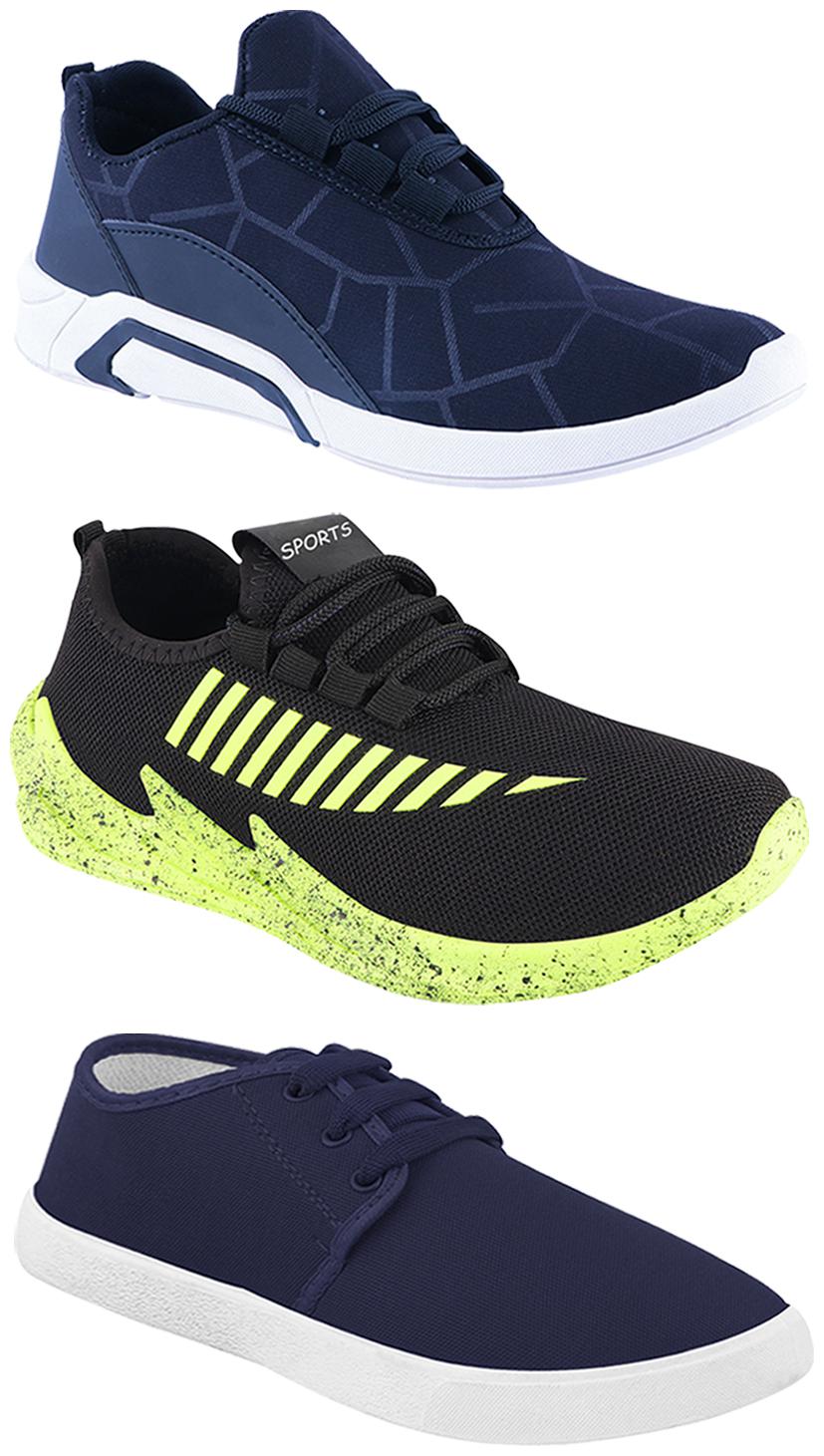 

Birde Men Multi-Color Casual Shoes - CASUAL SPORTS SNEAKERS RUNNNING SHOES - BRD-300-BLU-1078-324-PGRN