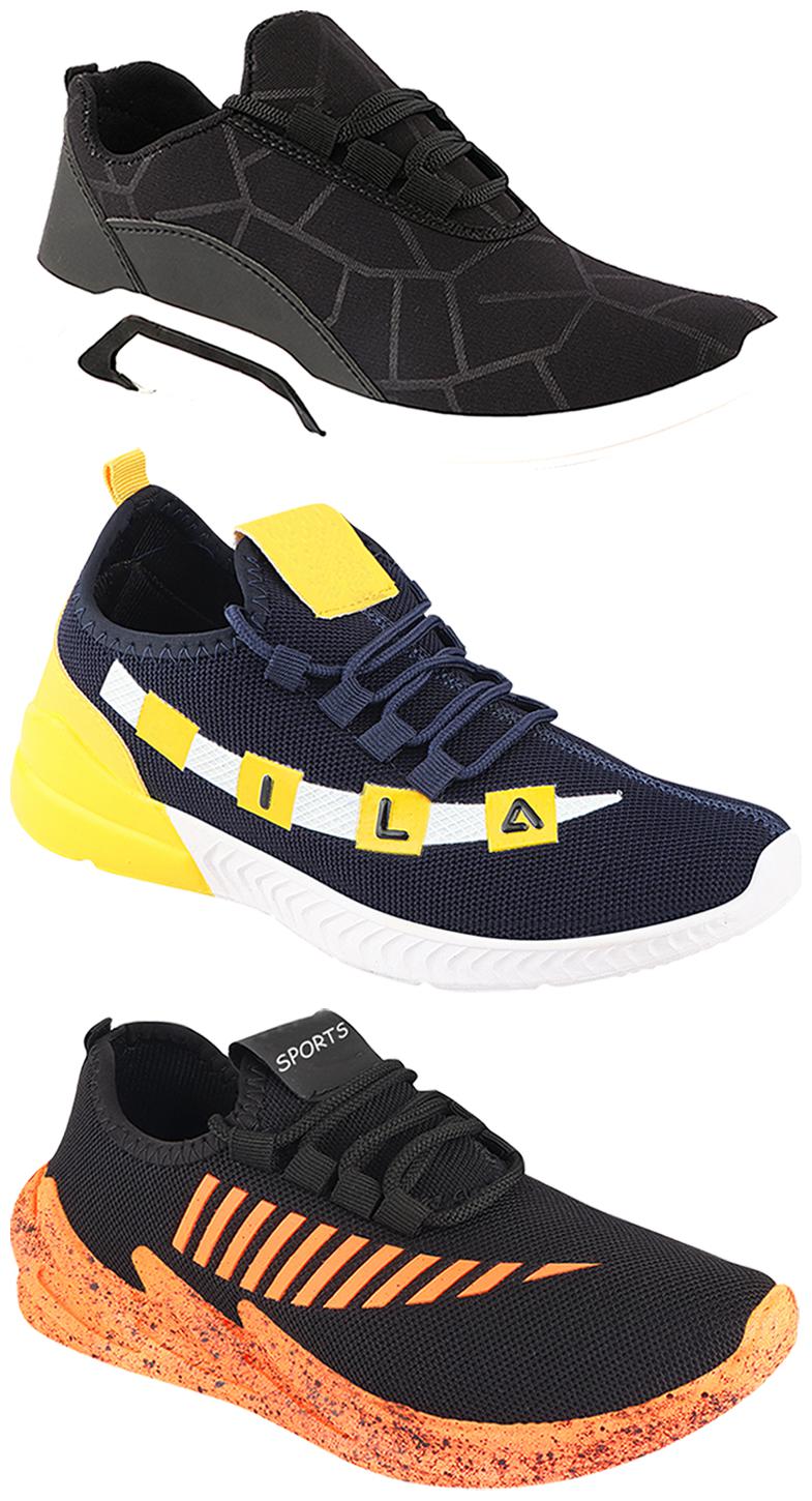 

Birde Men Multi-Color Casual Shoes - CASUAL SPORTS SNEAKERS RUNNNING SHOES - BRD-300-BLK-324-ORNG-330