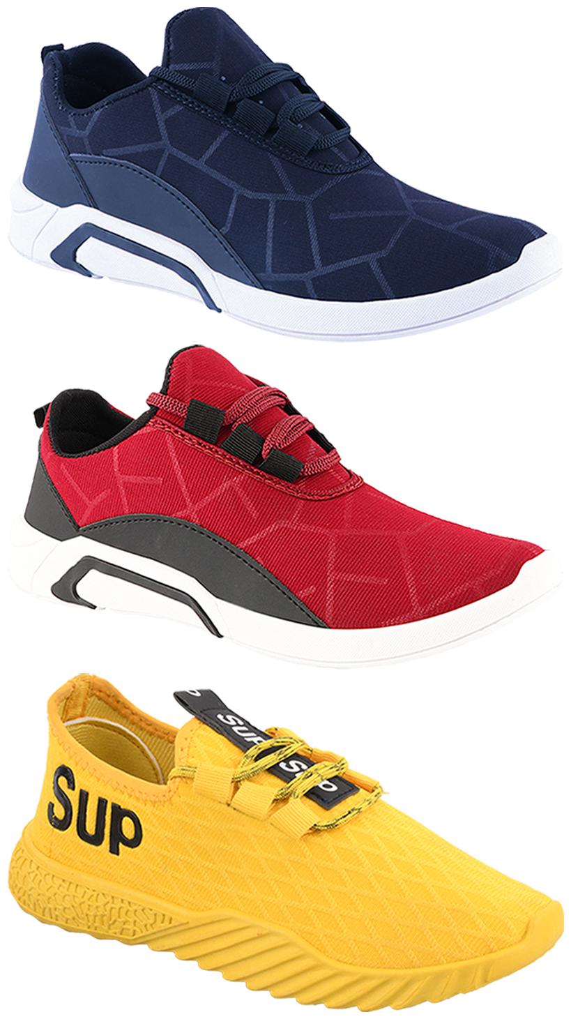

Birde Men Multi-Color Casual Shoes - CASUAL SPORTS SNEAKERS RUNNNING SHOES - BRD-300-BLU-300-CHRY-383