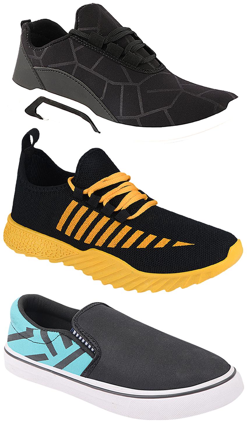 

Birde Men Multi-Color Casual Shoes - BRD-300-BLK-308-SGRN-360