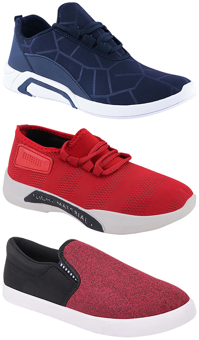 

Birde Men Multi-Color Casual Shoes - BRD-300-BLU-301-RD-310-BLK