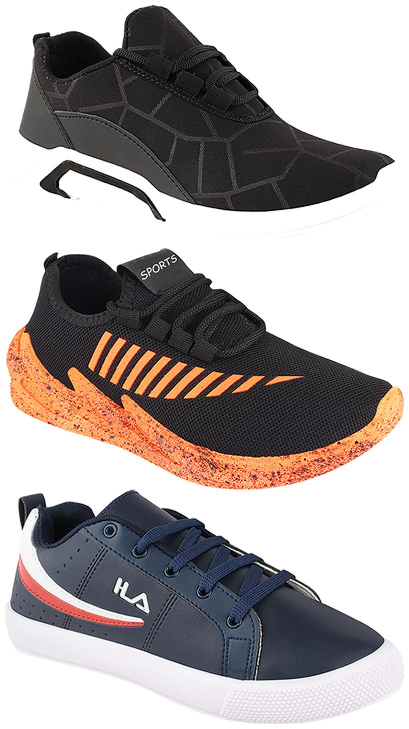 

Birde Men Multi-Color Casual Shoes - BRD-300-BLK-324-ORNG-365