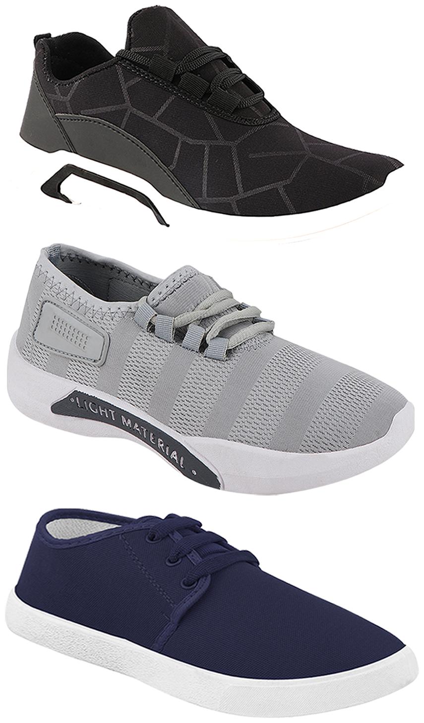 

Birde Men Multi-Color Casual Shoes - BRD-300-BLK-301-GRY-1078
