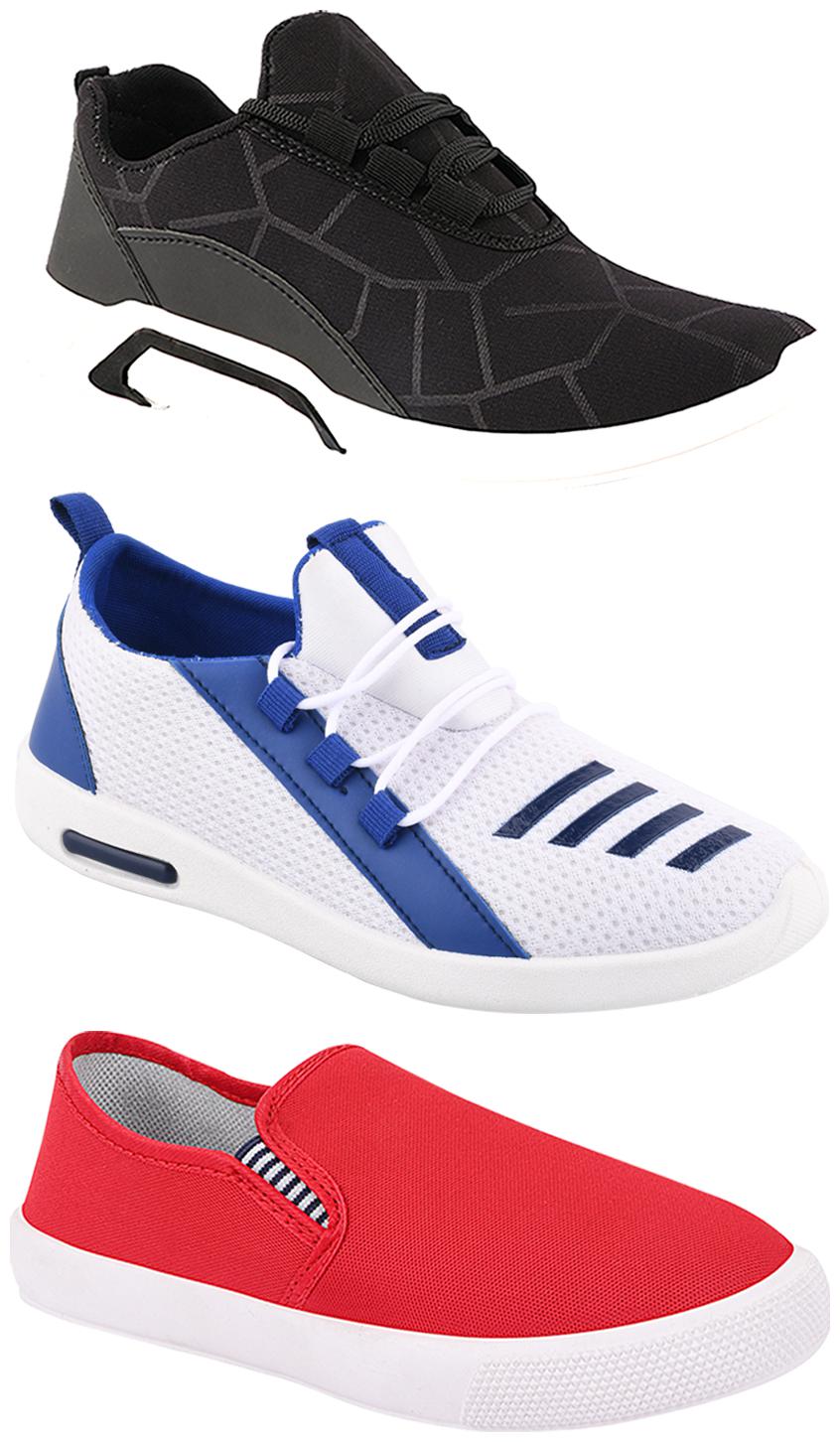 

Birde Men Multi-Color Casual Shoes - BRD-300-BLK-309-RD-375