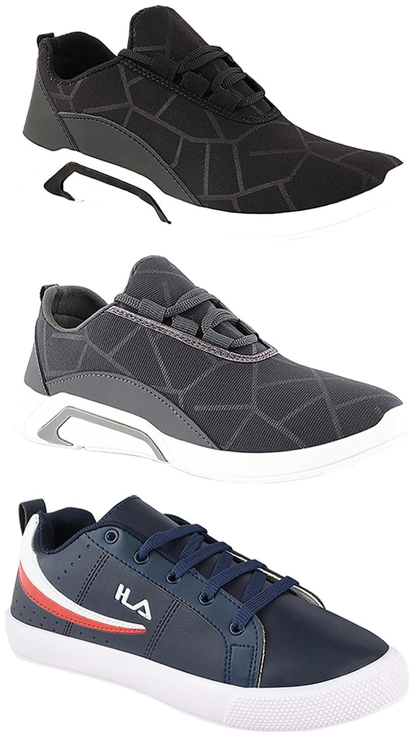 

Birde Men Multi-Color Casual Shoes - BRD-300-BLK-300-GRY-365