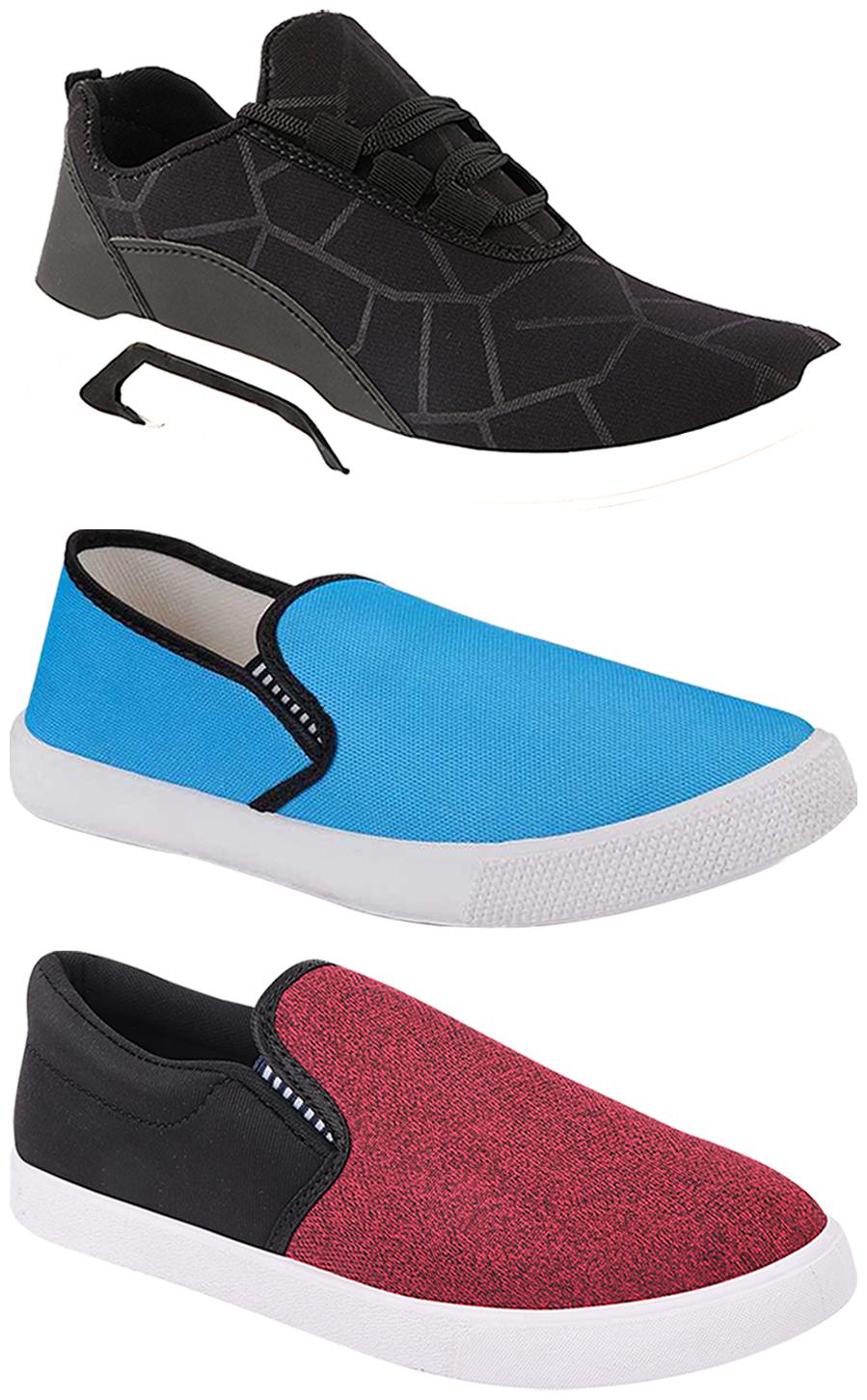 

Birde Men Multi-Color Casual Shoes - BRD-300-BLK-309-SKY-310-BLK