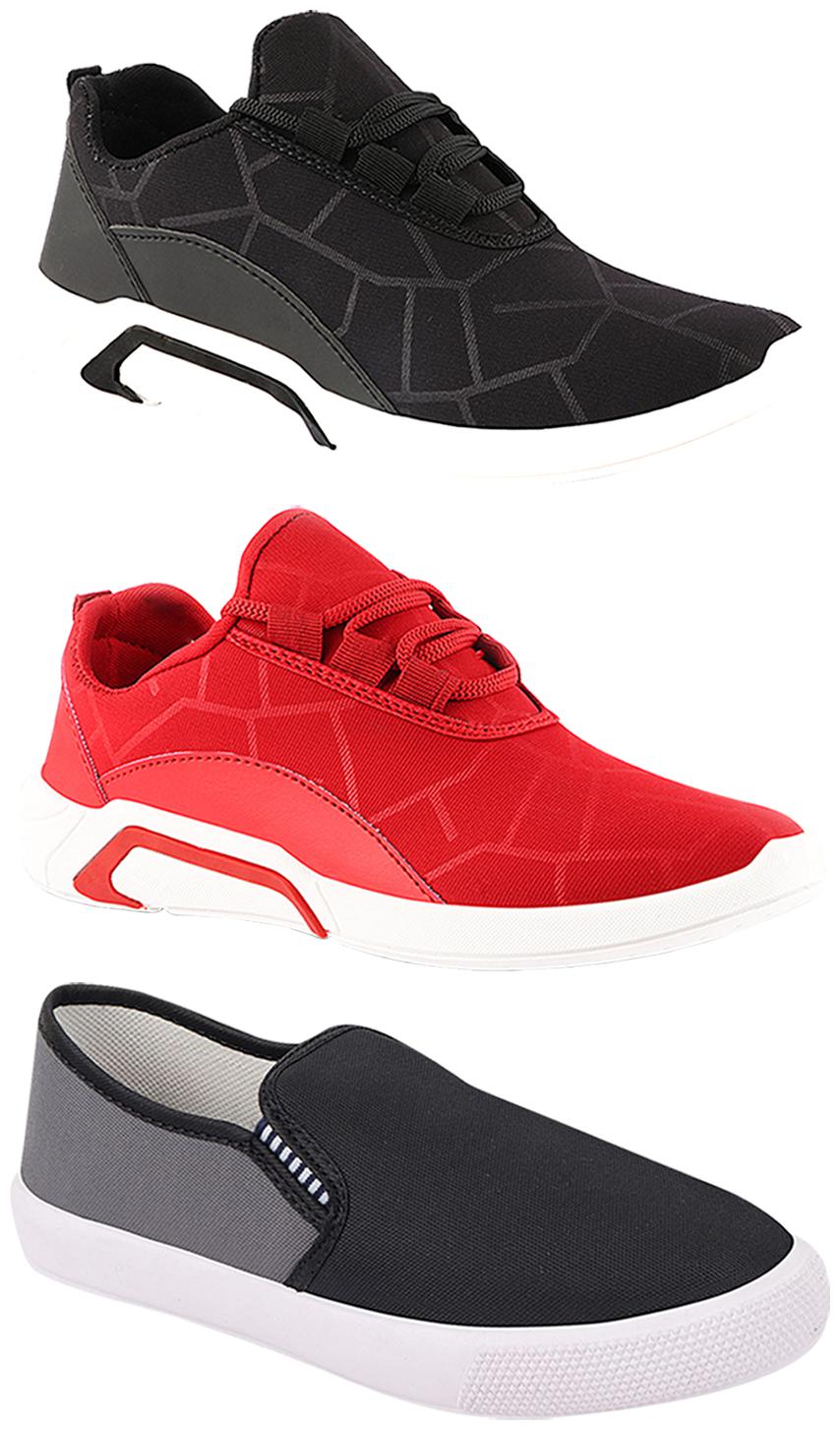 

Birde Men Multi-Color Casual Shoes - BRD-300-BLK-300-RED-309-GRY