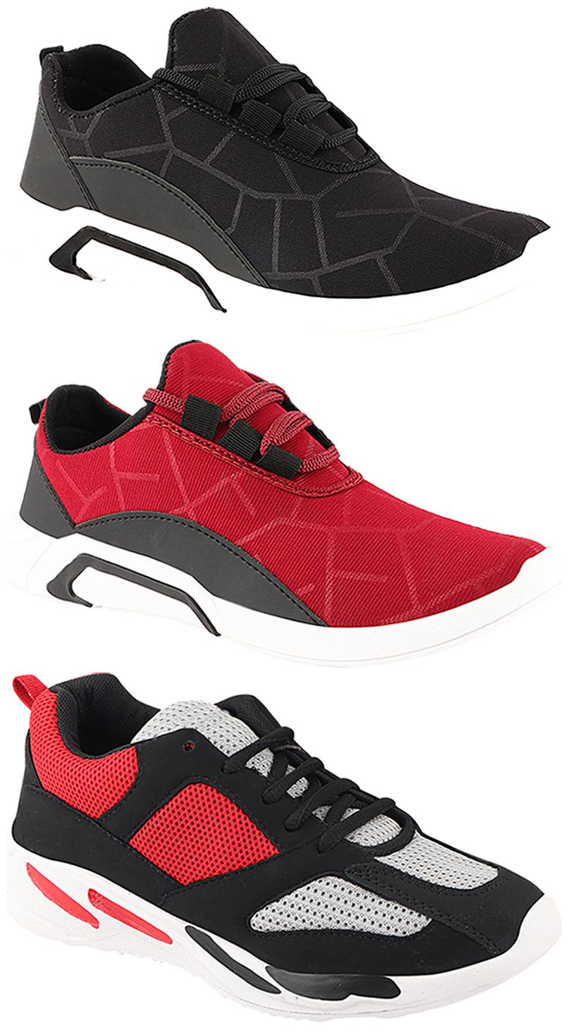 

Birde Men Multi-Color Casual Shoes - CASUAL SPORTS SNEAKERS RUNNNING SHOES - BRD-300-BLK-300-CHRY-334