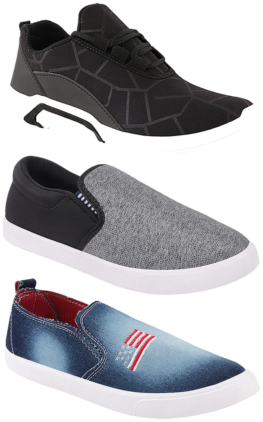 

Birde Men Multi-Color Casual Shoes - BRD-300-BLK-310-SLVR-1220