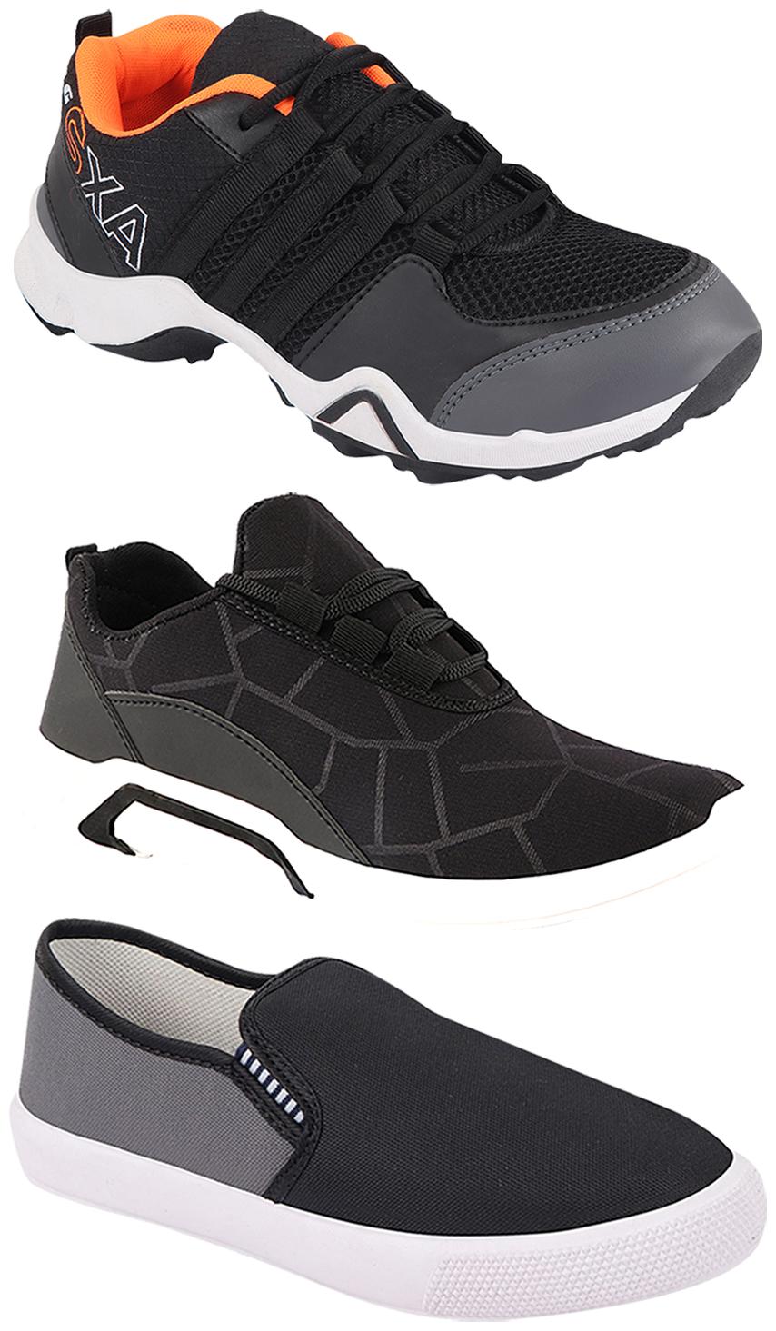 

Birde Men Multi-Color Casual Shoes - BRD-300-BLK-309-GRY AX-3