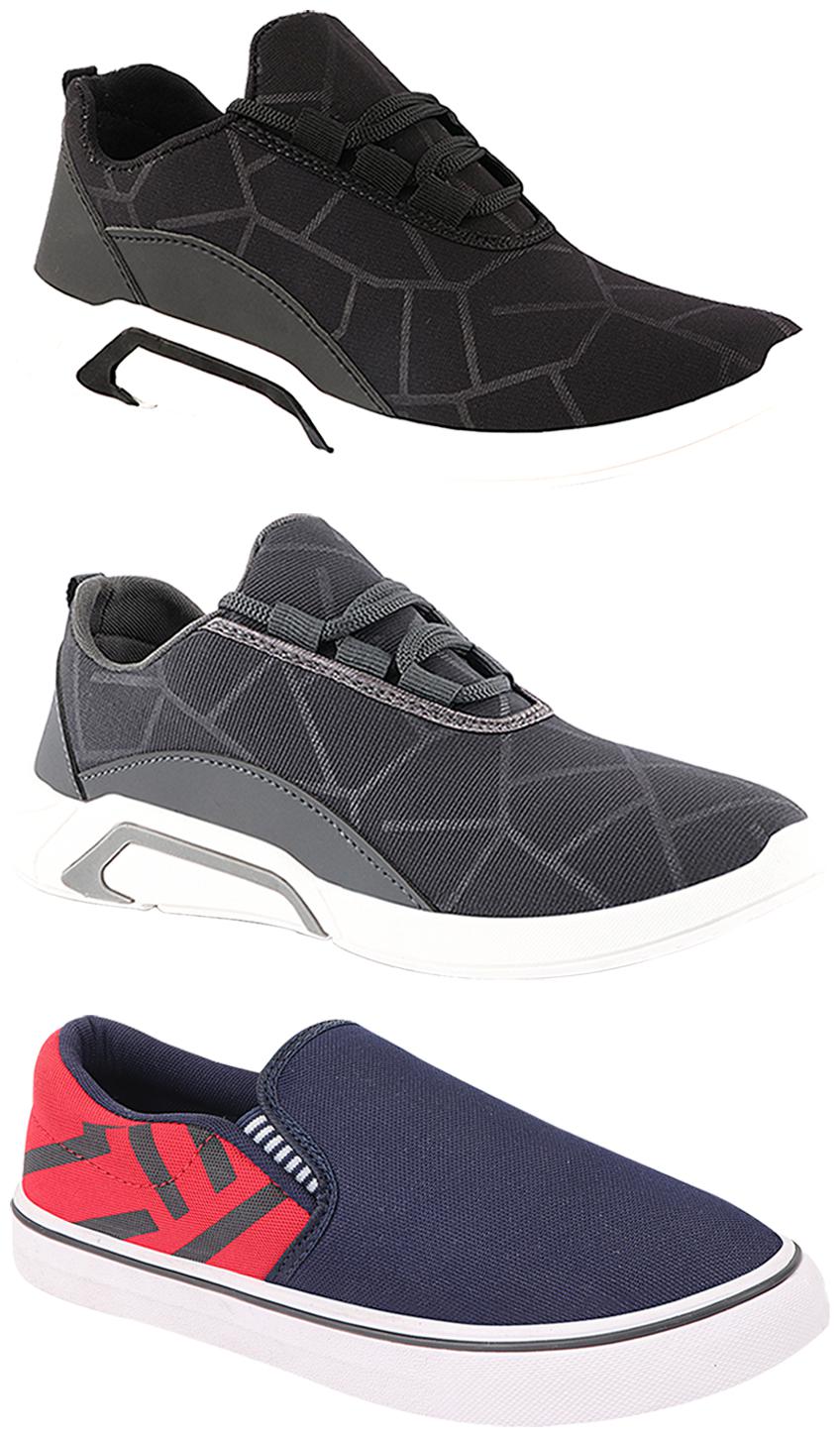 

Birde Men Multi-Color Casual Shoes - BRD-300-BLK-300-GRY-308-RED