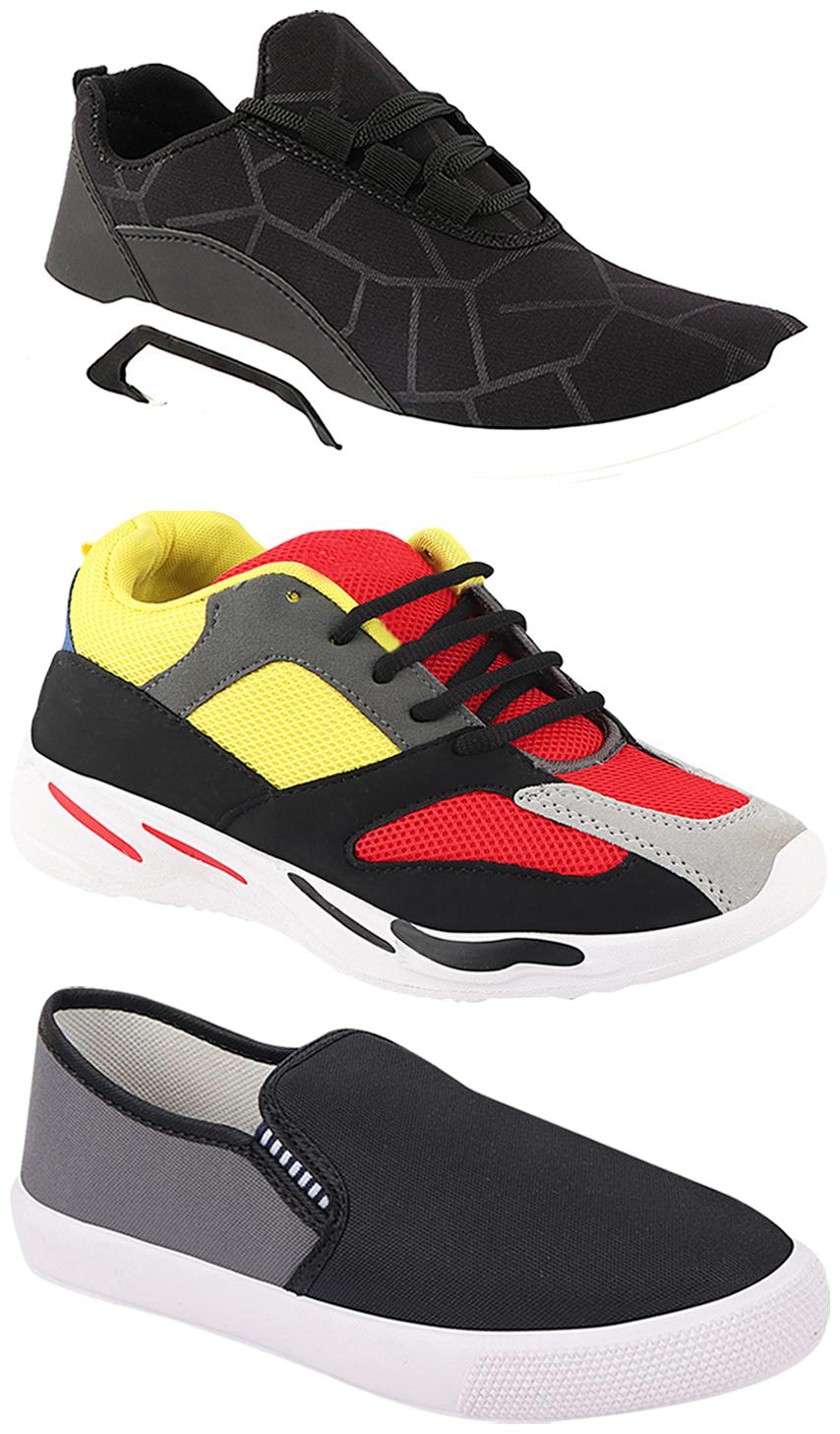 

Birde Men Multi-Color Casual Shoes - CASUAL SPORTS SNEAKERS RUNNNING SHOES - BRD-300-BLK-309-GRY-333