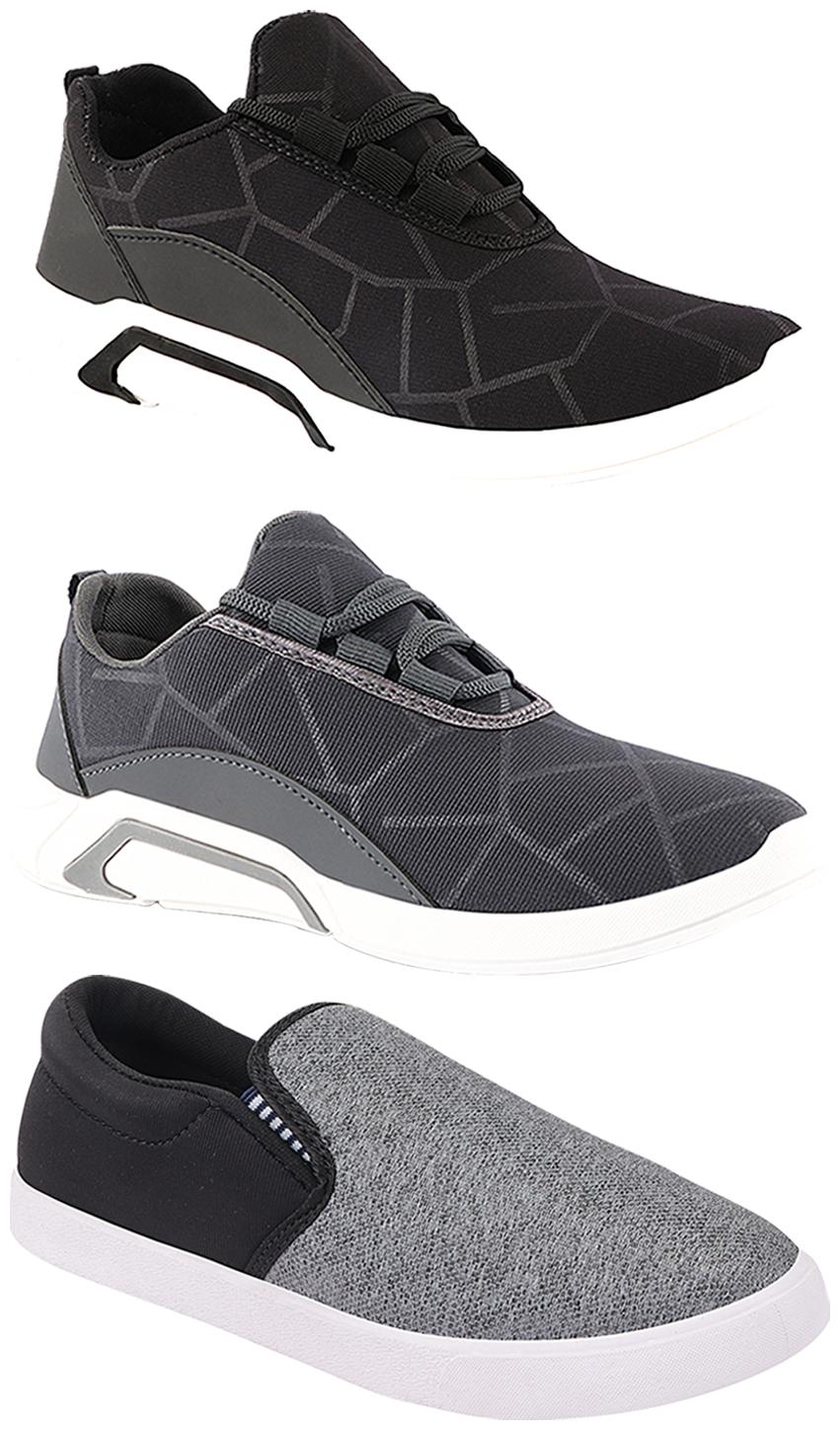 

Birde Men Multi-Color Casual Shoes - BRD-300-BLK-300-GRY-310-SLVR